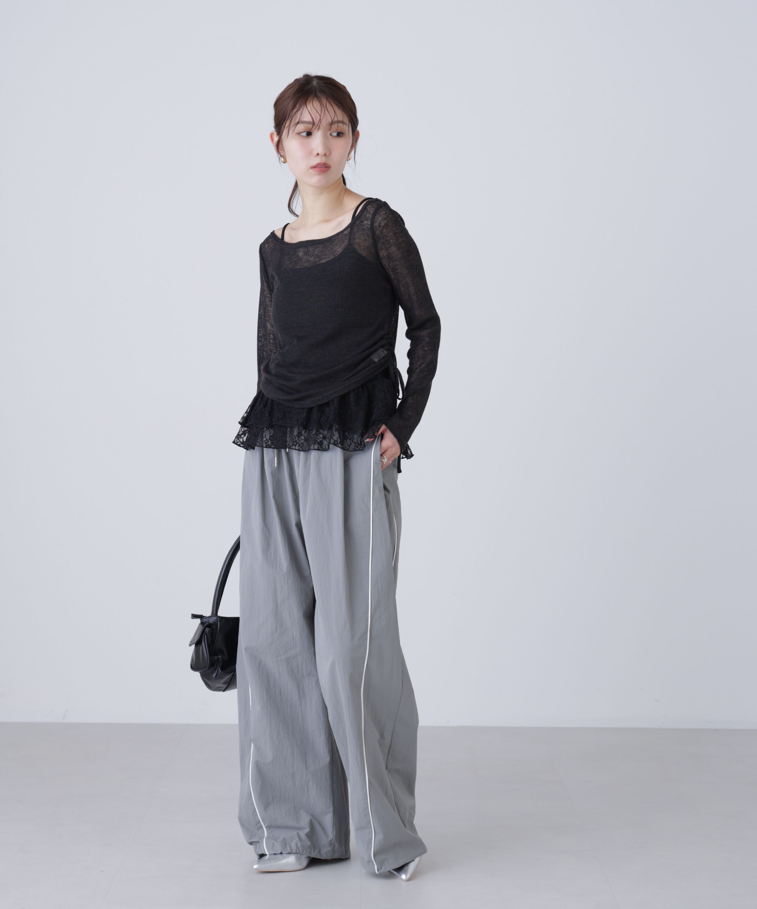  「サイドタック配色ラインナイロンパンツ」|その他|