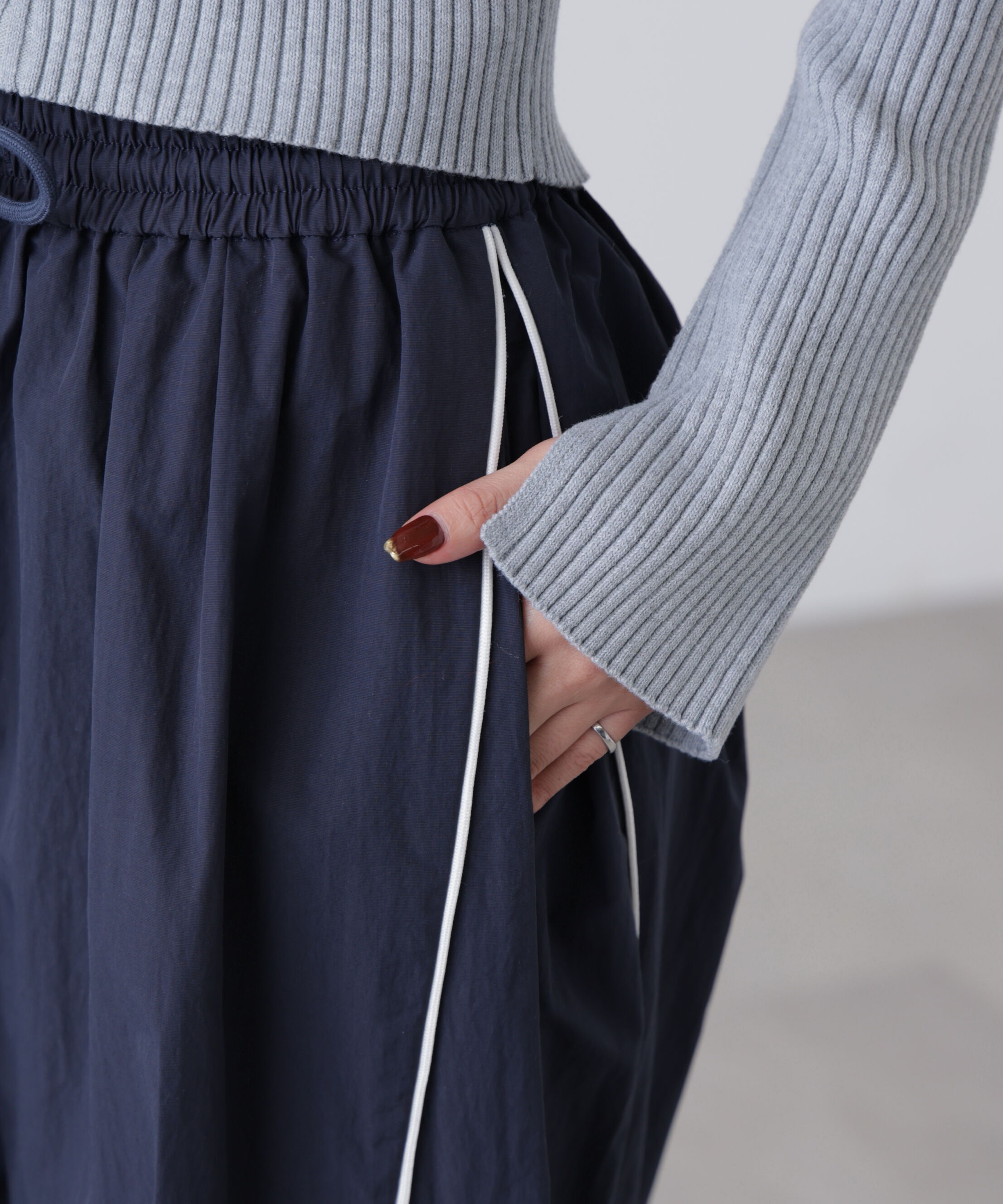  「サイドタック配色ラインナイロンパンツ」|その他|