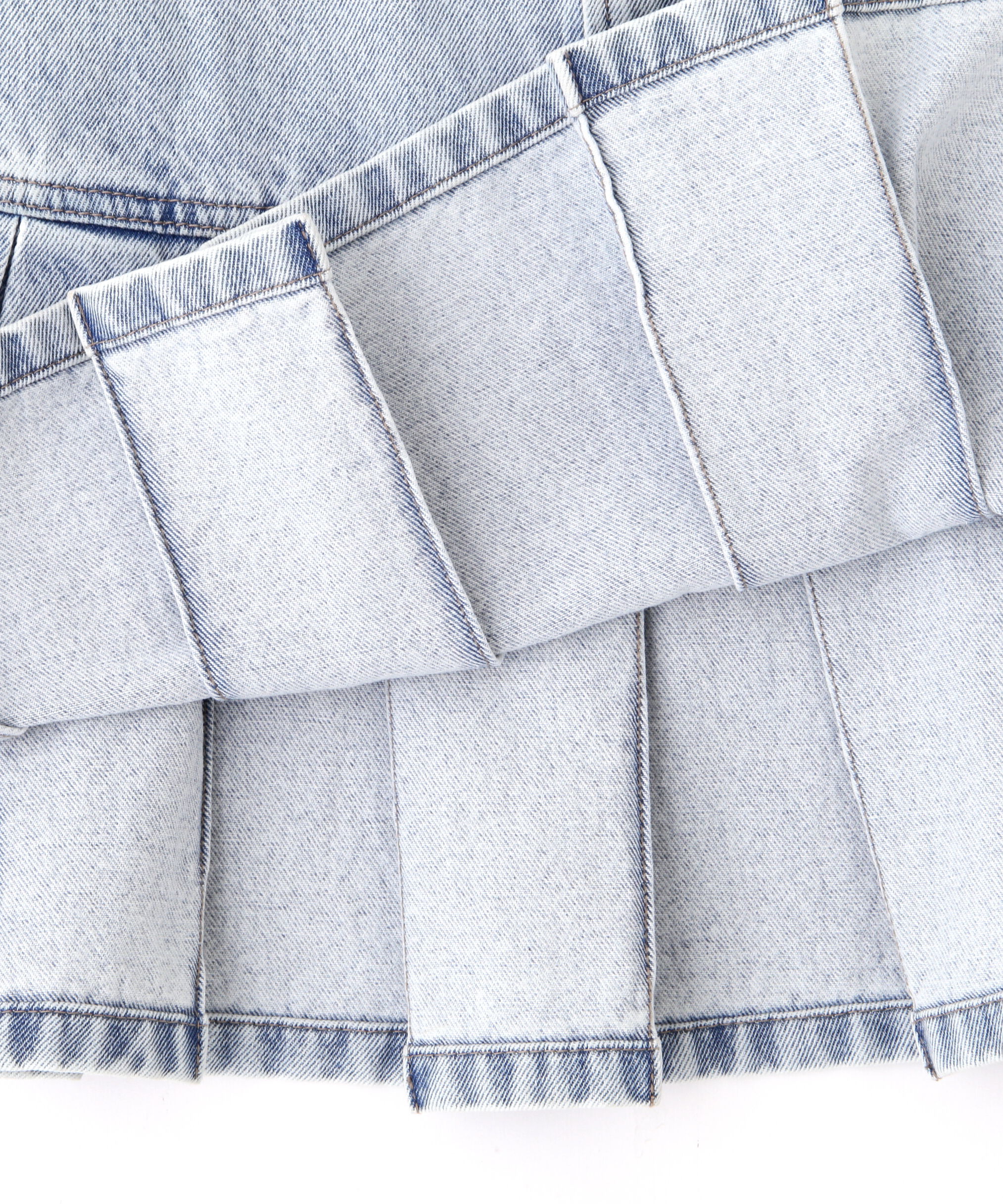  「ボックスプリーツデニムミニスカート」|スカート|