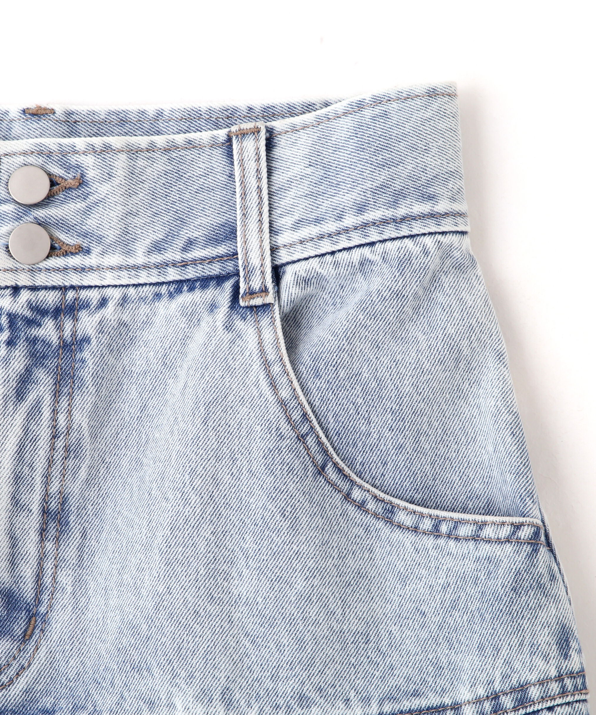  「ボックスプリーツデニムミニスカート」|スカート|