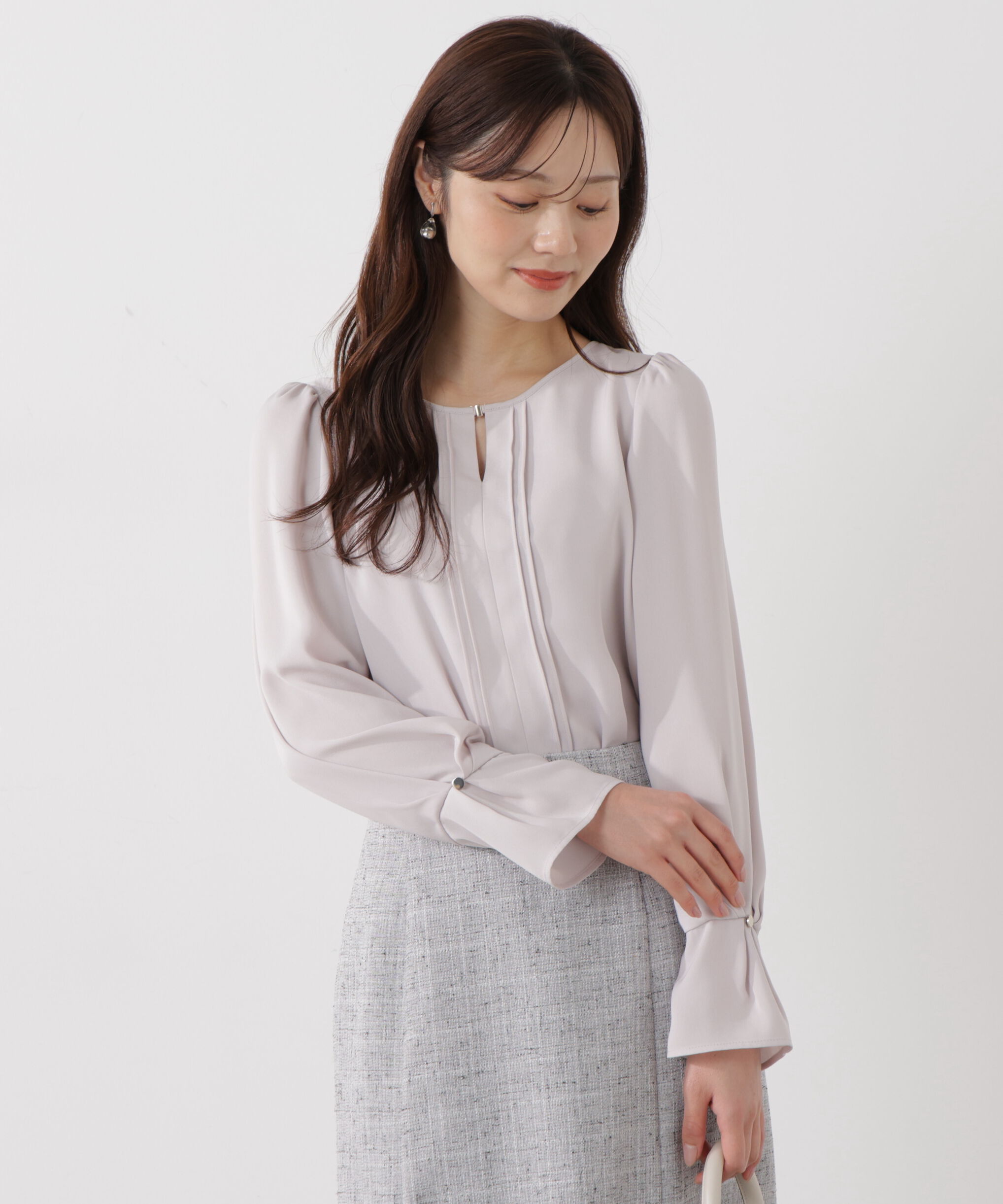 PROPORTION BODY DRESSING「＜ウォッシャブル＞ピンタックブラウス」|シャツ・ブラウス|ピンク