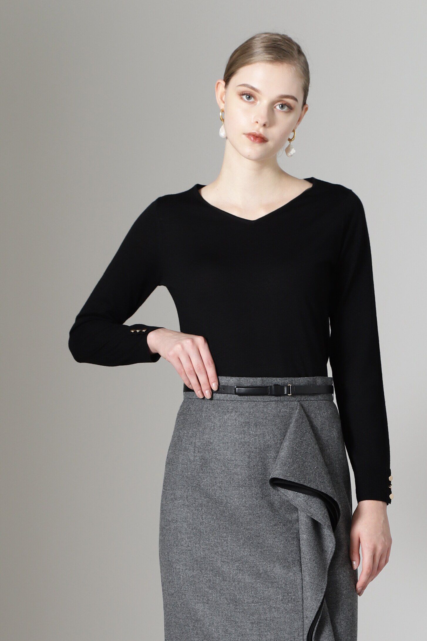  「◆Ｖネックニットプルオーバー」|ニット・セーター|