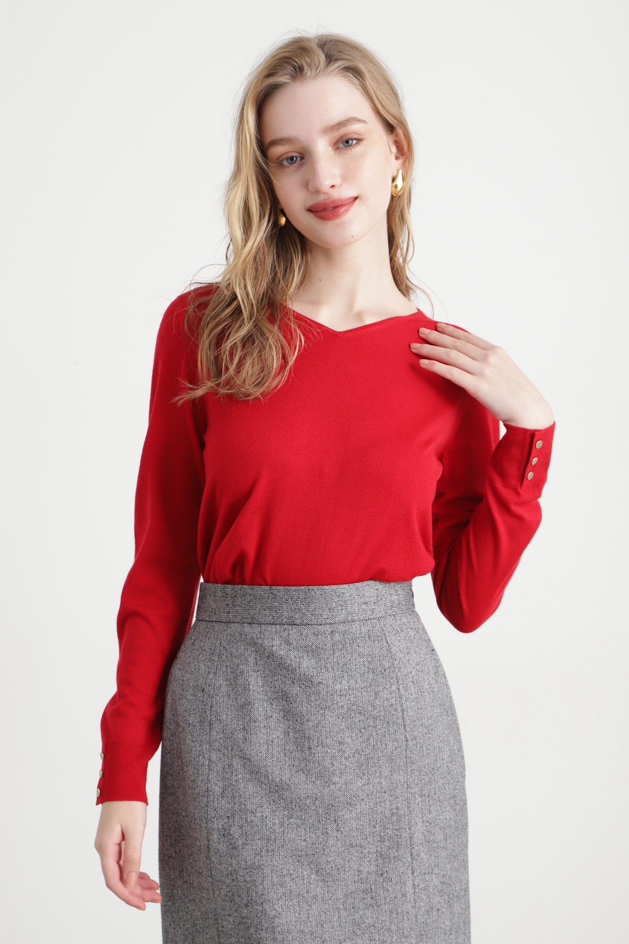  「◆Ｖネックニットプルオーバー」|ニット・セーター|