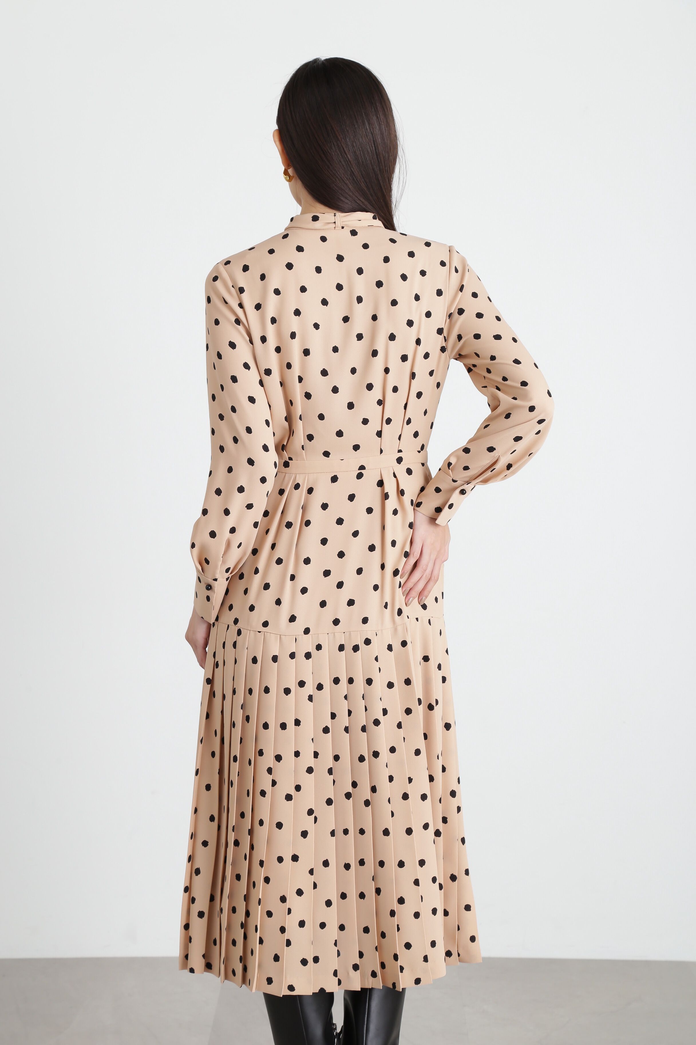  「◆ランダムドットプリーツワンピース」|ワンピース|