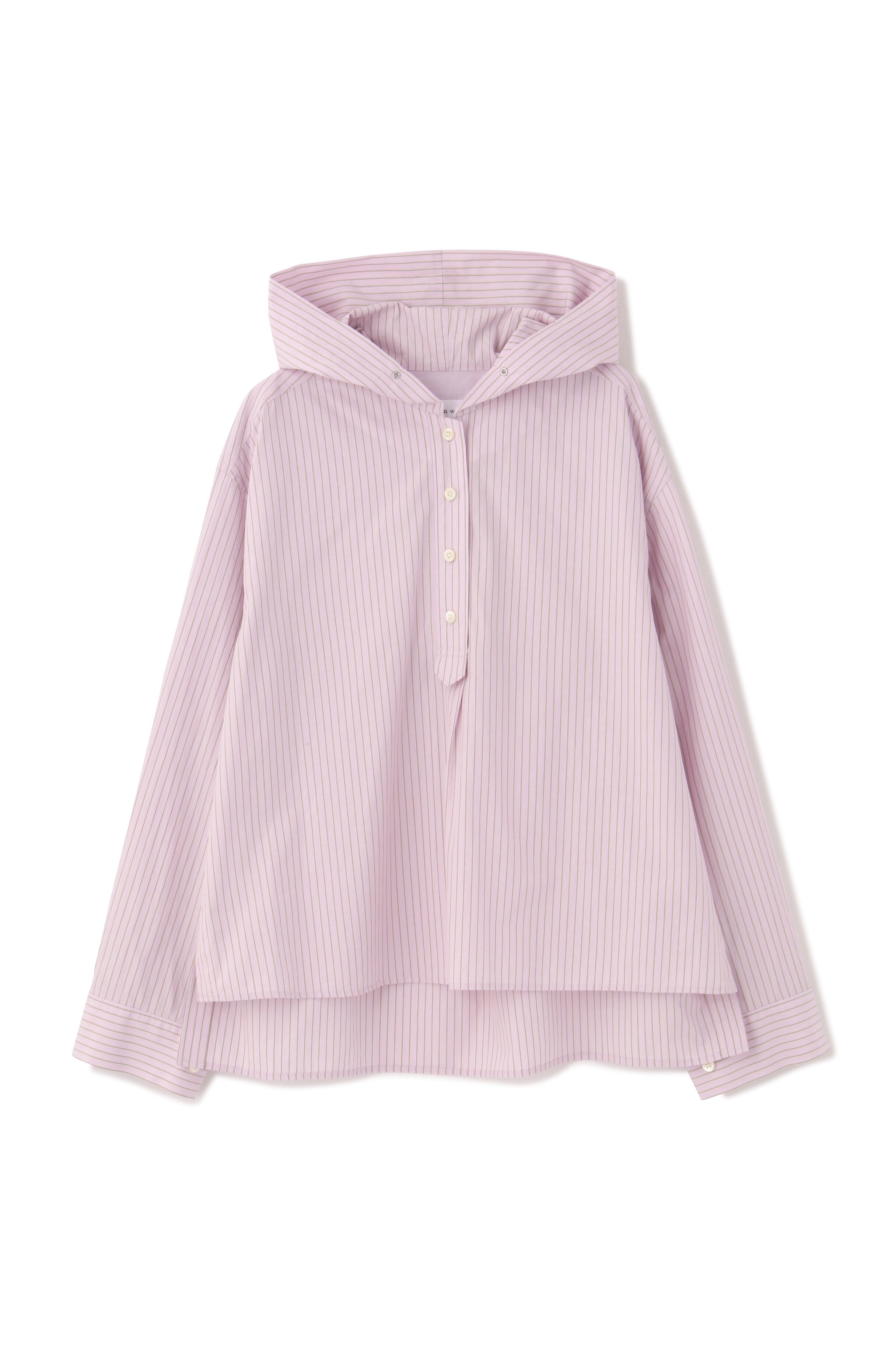  「◆ストライプフーディプルオーバーブラウス」|シャツ・ブラウス|