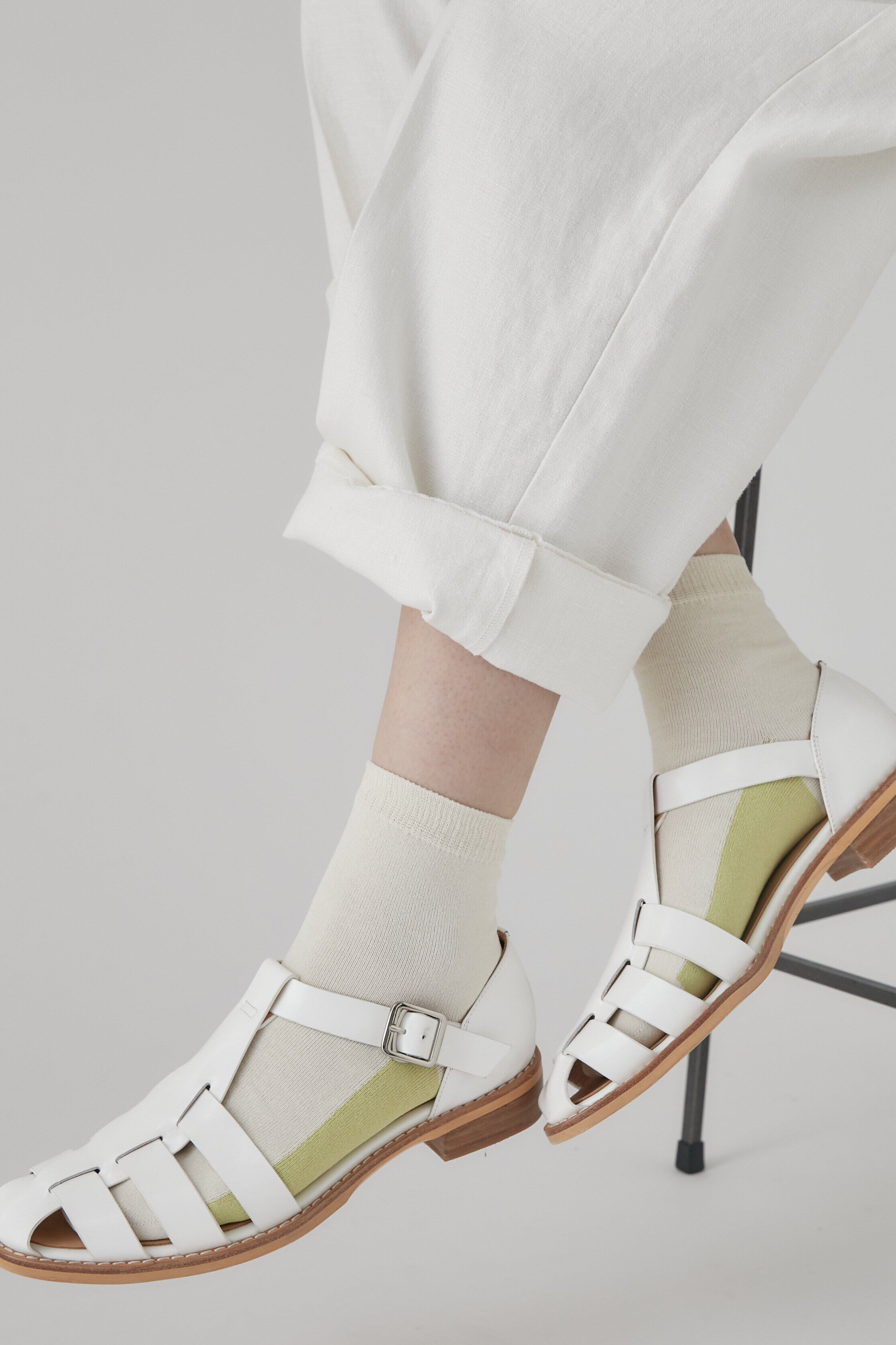  「◆ＷＡ．ＣＬＯＴＨ　バイカラーソックス」|ソックス|エクリュ&times;グ  1