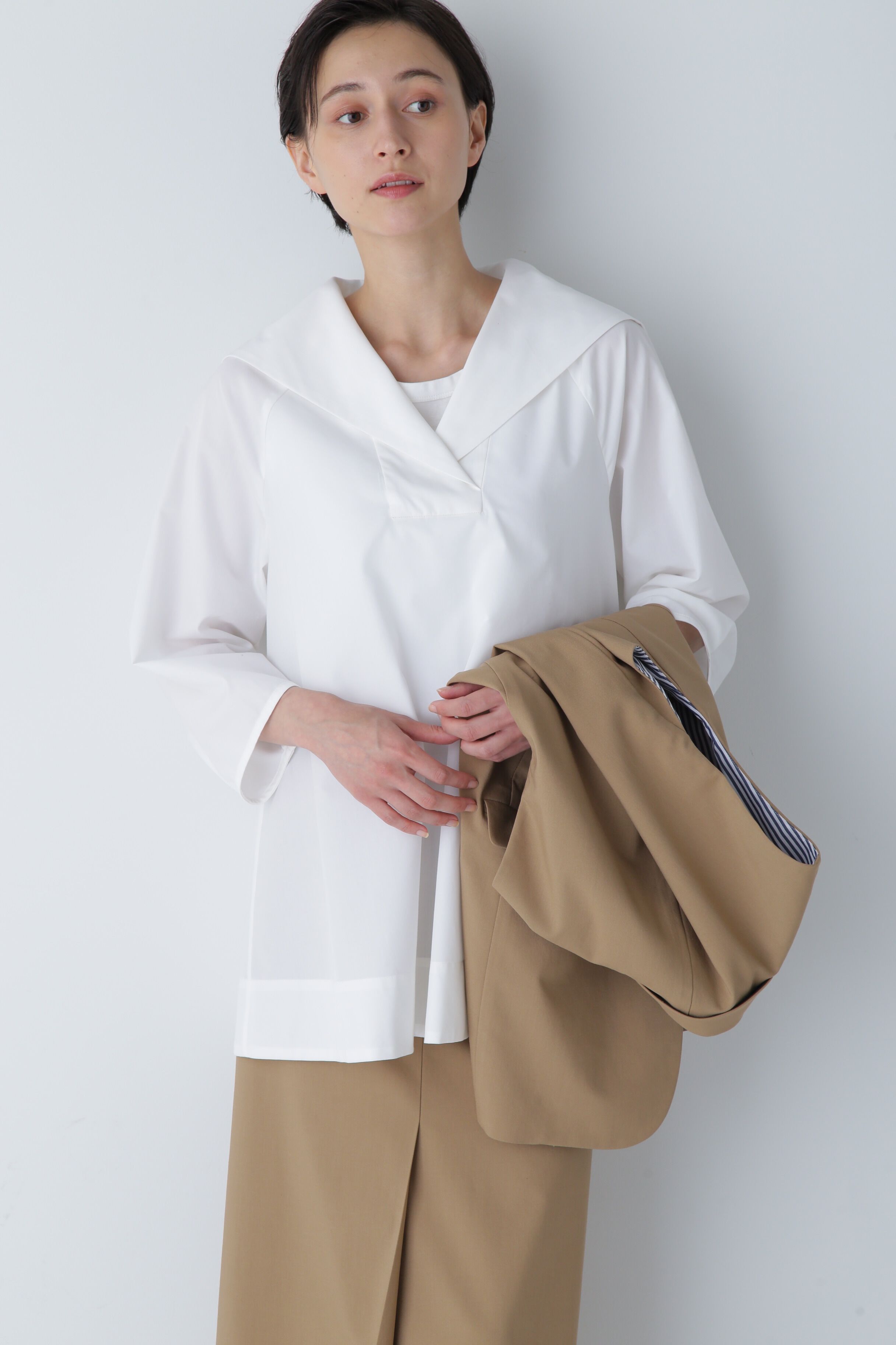  「◆セーラーカラーブラウス」|シャツ・ブラウス|ホワイト