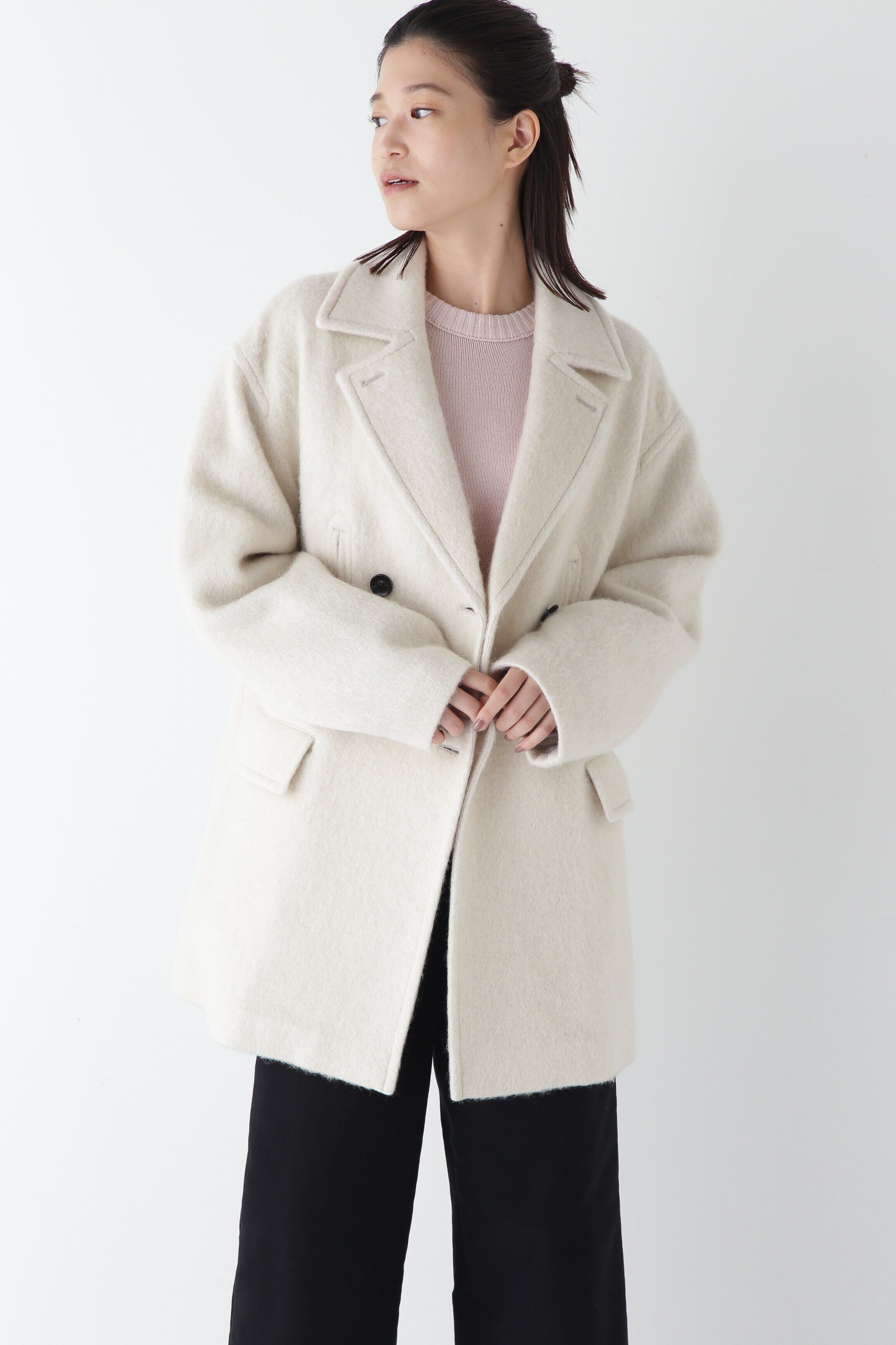  「◆ループカットシャギーＰコート」|その他|エクリュ1