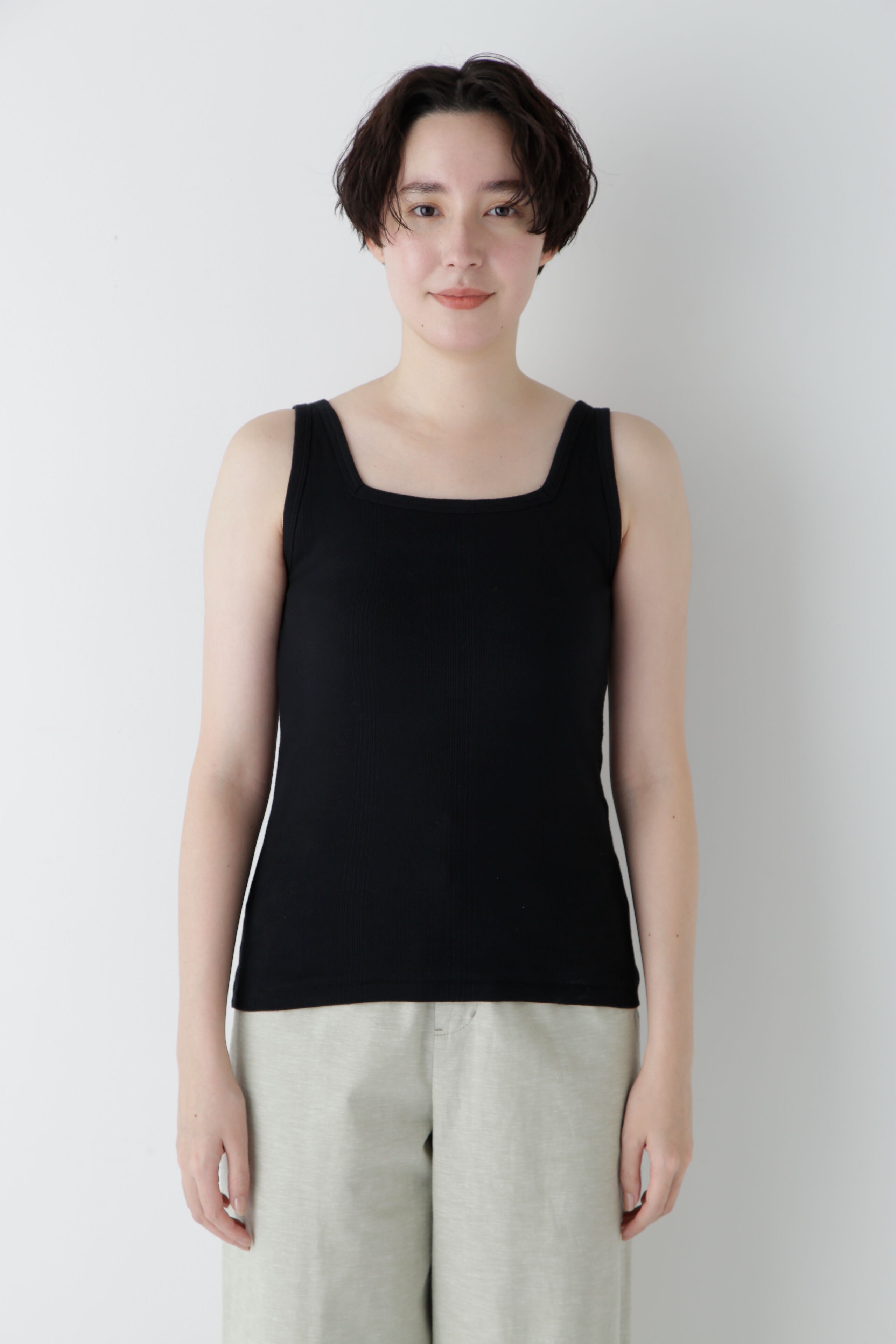  「◆カップ付きスクエアタンクトップ」|Tシャツ・カットソー|