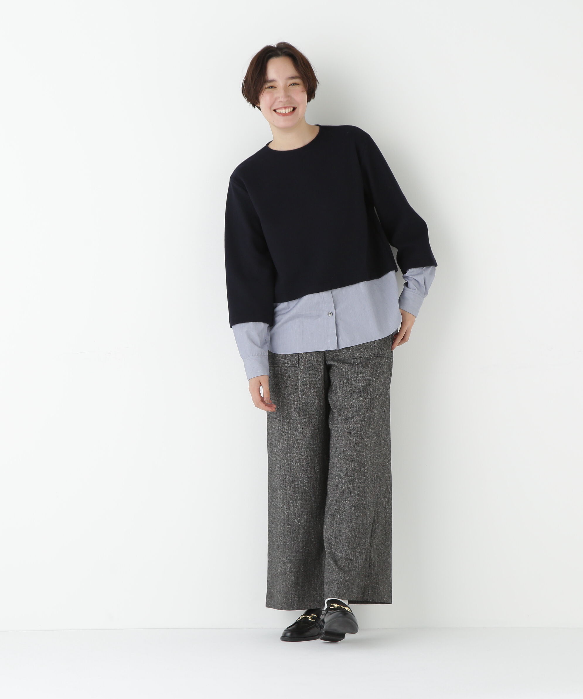  「◆シャツドッキングミルドジャージープルオーバー」|Tシャツ・カットソー|