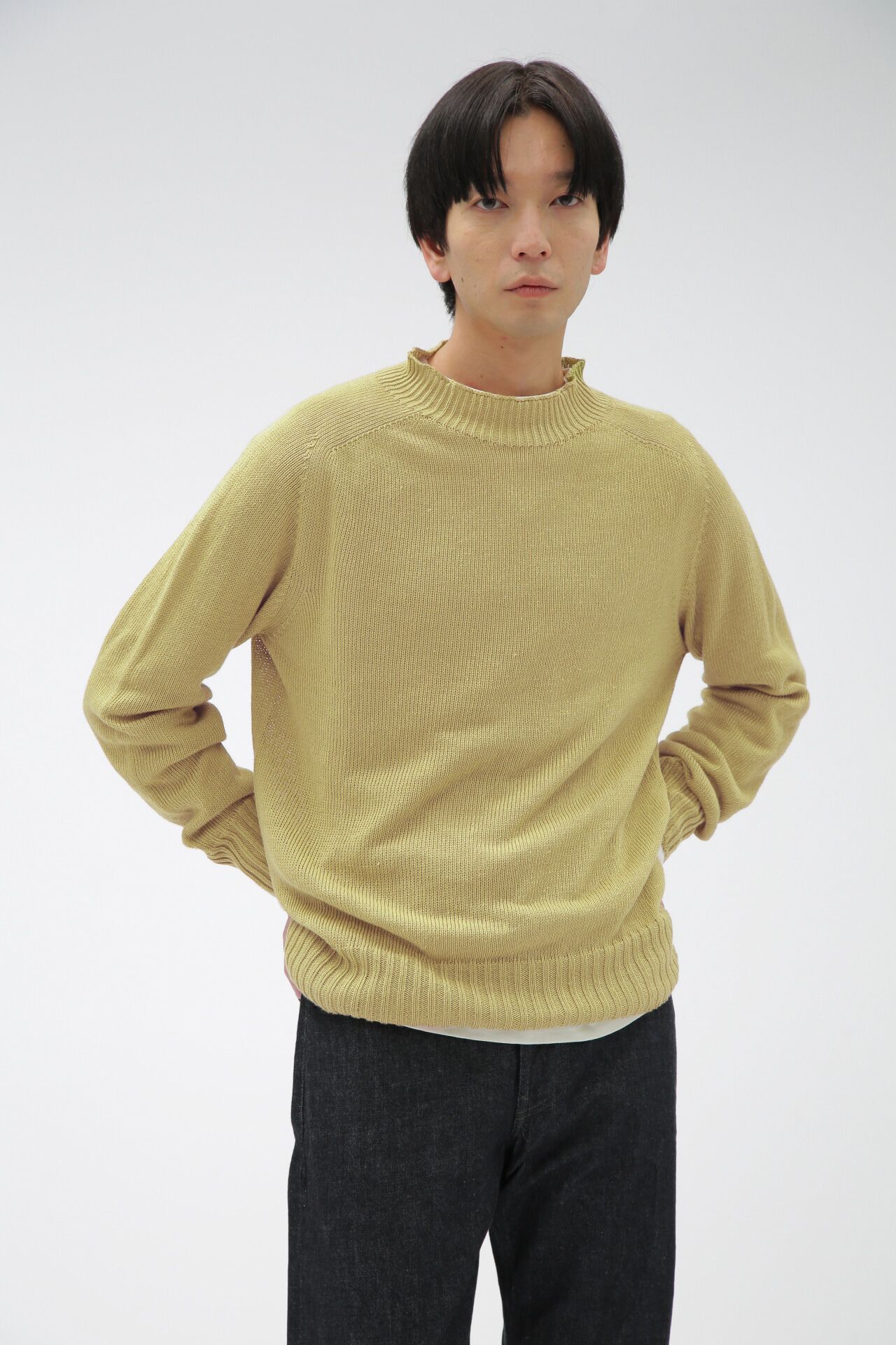 MARGARET HOWELL「LINEN COTTON」|ニット・セーター|LEMON GRASS1