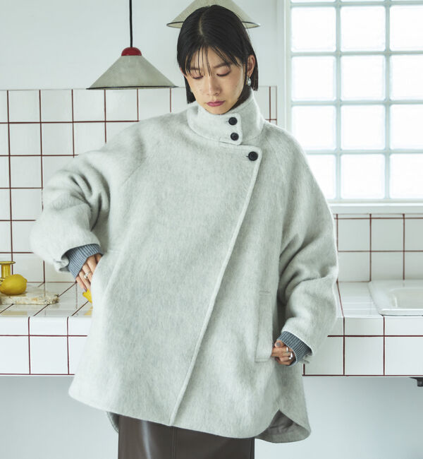 Doux archives「シャギースタンドオーバーコート」|ダッフルコート|IVORY