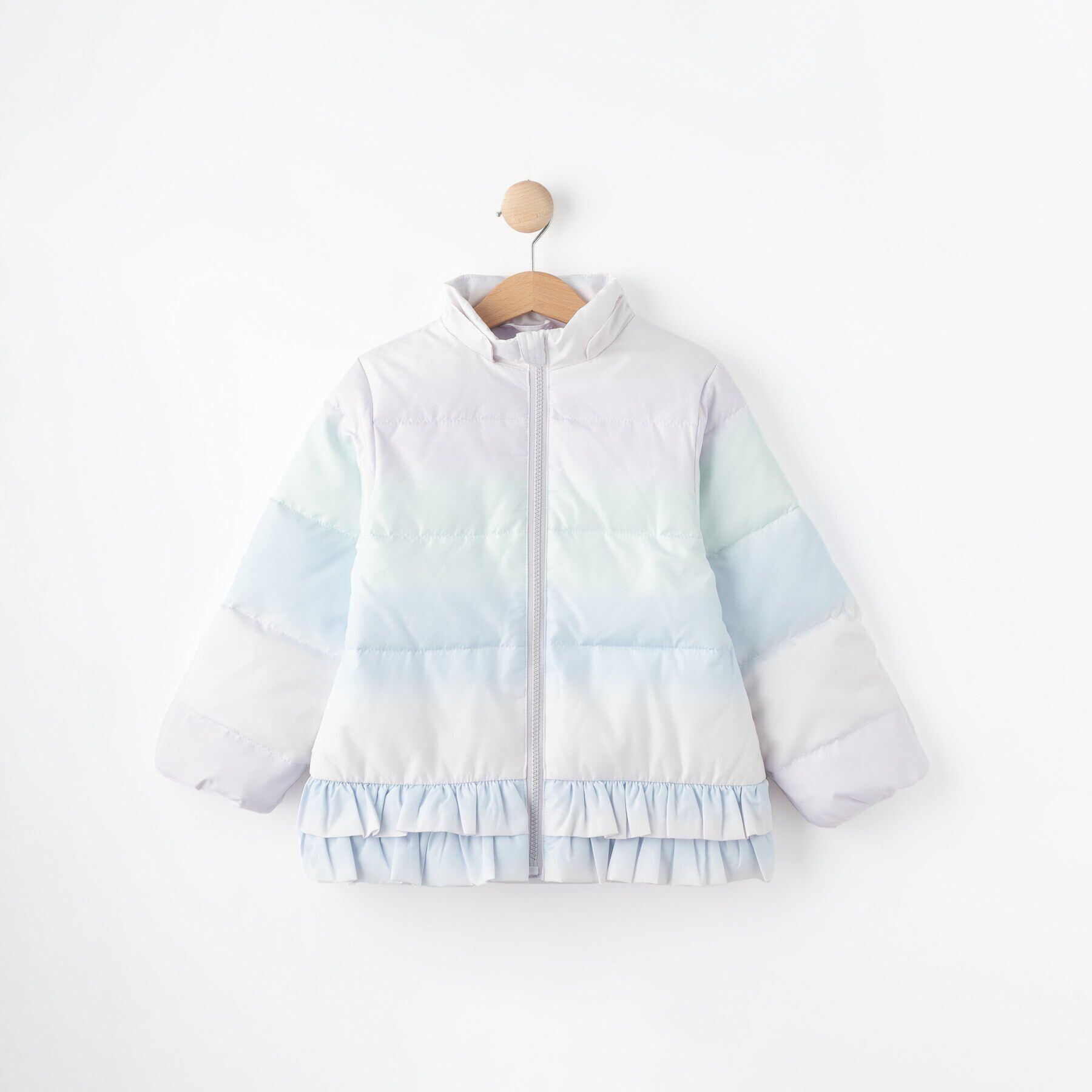 SHOO･LA･RUE「【110-140cm/撥水】フード2WAY総柄フリルブルゾン」|ブルゾン・スタジャン|