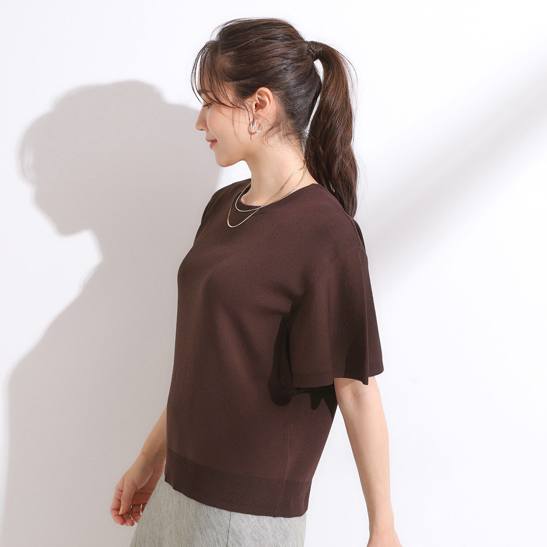 SHOO･LA･RUE「【S-LL】女性らしさ溢れる フレアスリーブニット」|ニット・セーター|