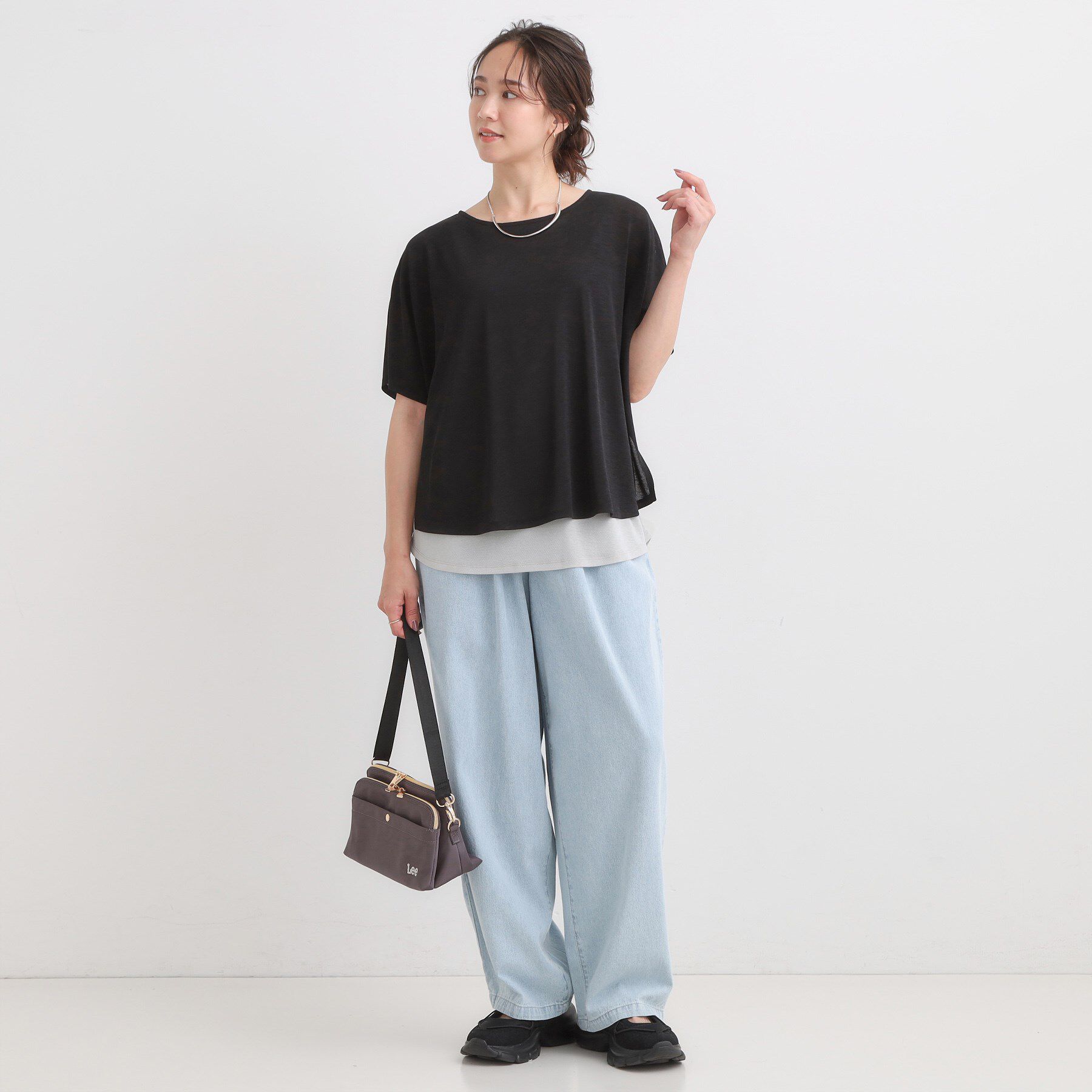 SHOO･LA･RUE「【S-LL/ひんやり/体型カバー】着るだけでサマ見え レイヤードトップス」|Tシャツ・カットソー|