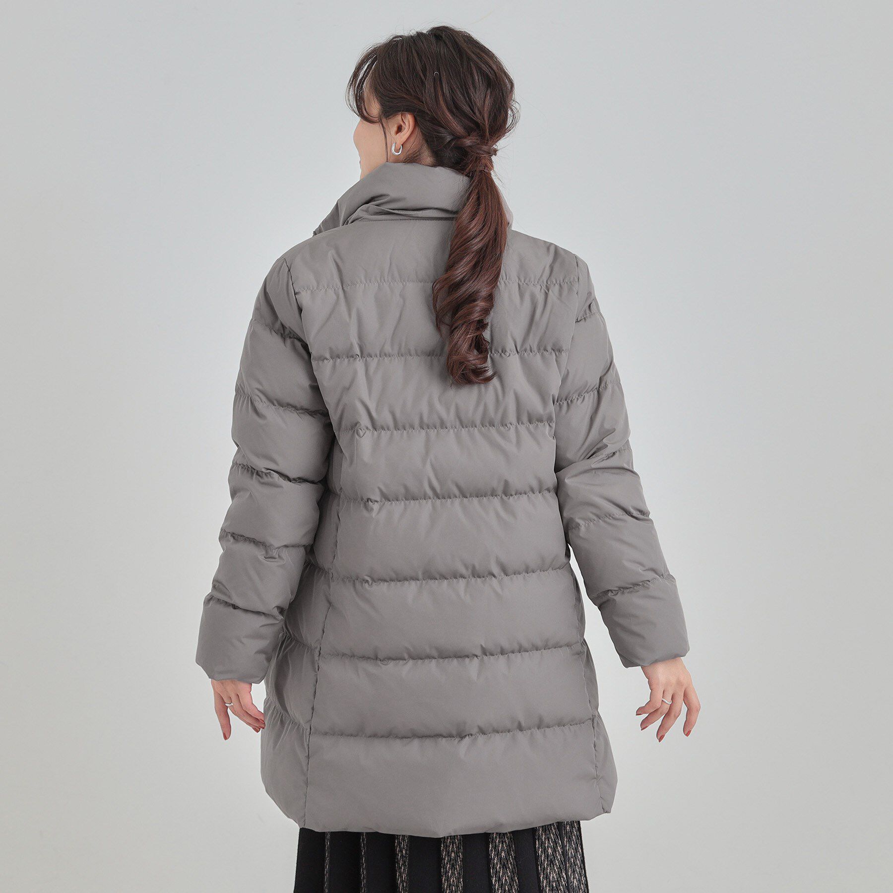 未使用級✨️洗える La MODE Lサイズ ロングダウンコート ファーフード ラ・モードの2024年秋冬レディースフォックスファー付きロングダウン