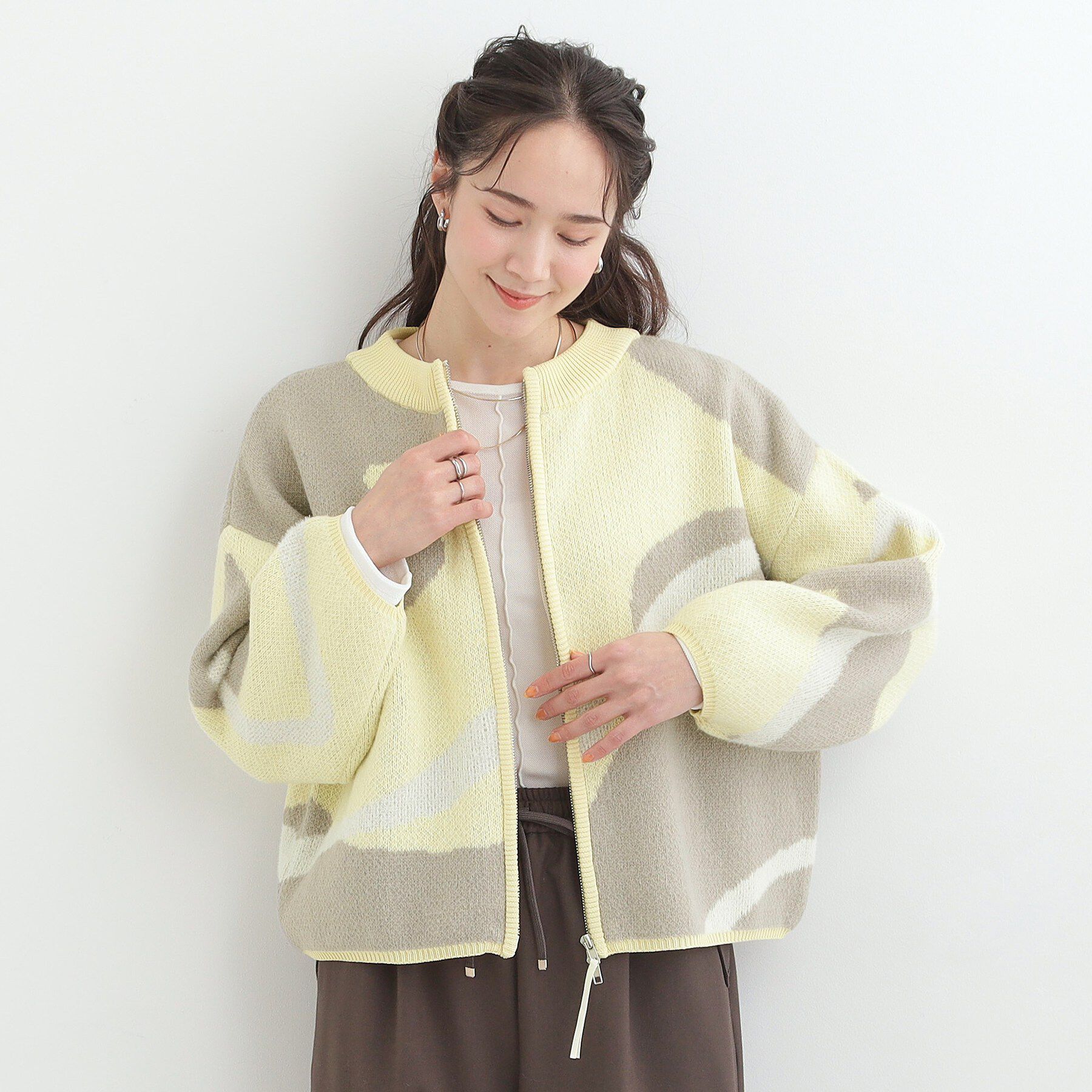 SHOO･LA･RUE「選べる4柄 ダブルZIP柄カーディガン」|カーディガン|