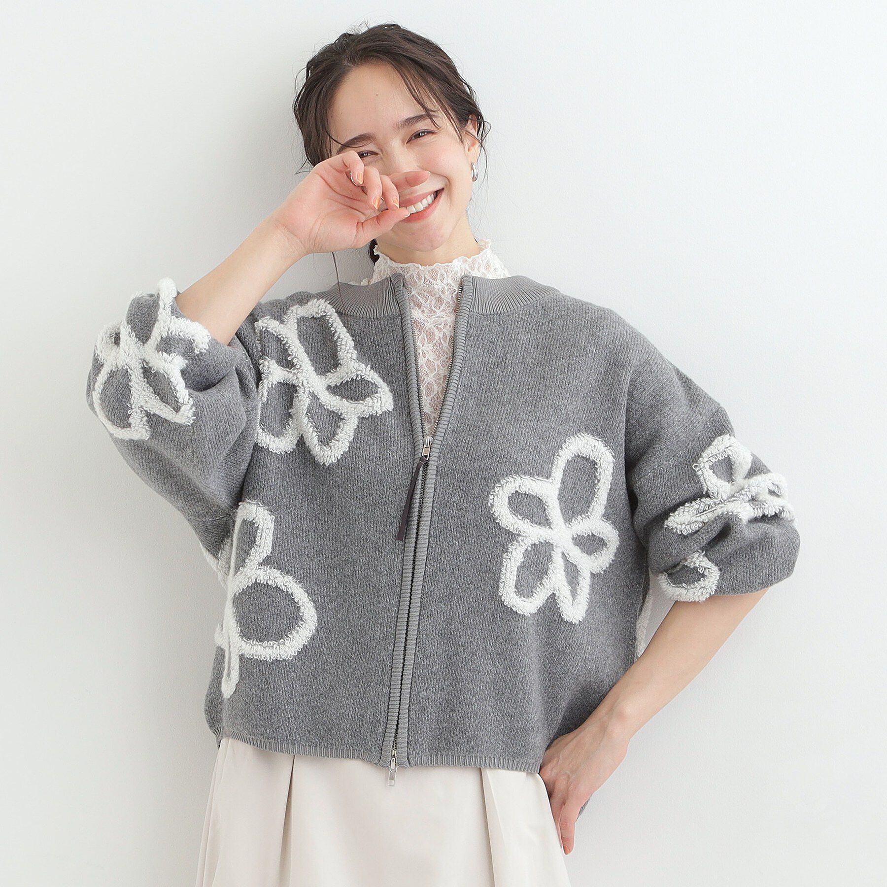 SHOO･LA･RUE「選べる4柄 ダブルZIP柄カーディガン」|カーディガン|