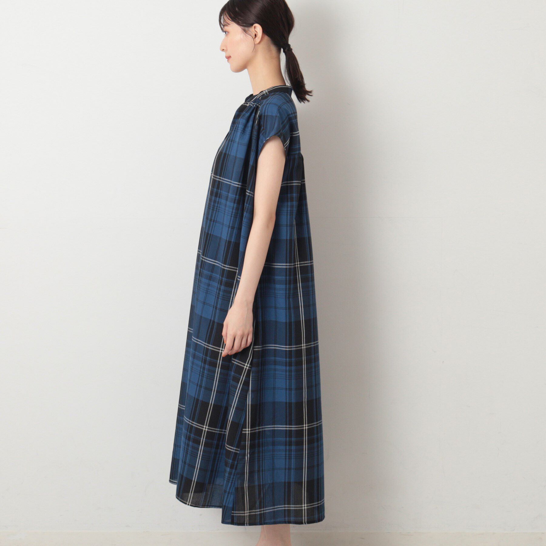 Dessin「【洗える】チェック柄フレンチスリーブワンピース」|ワンピース|