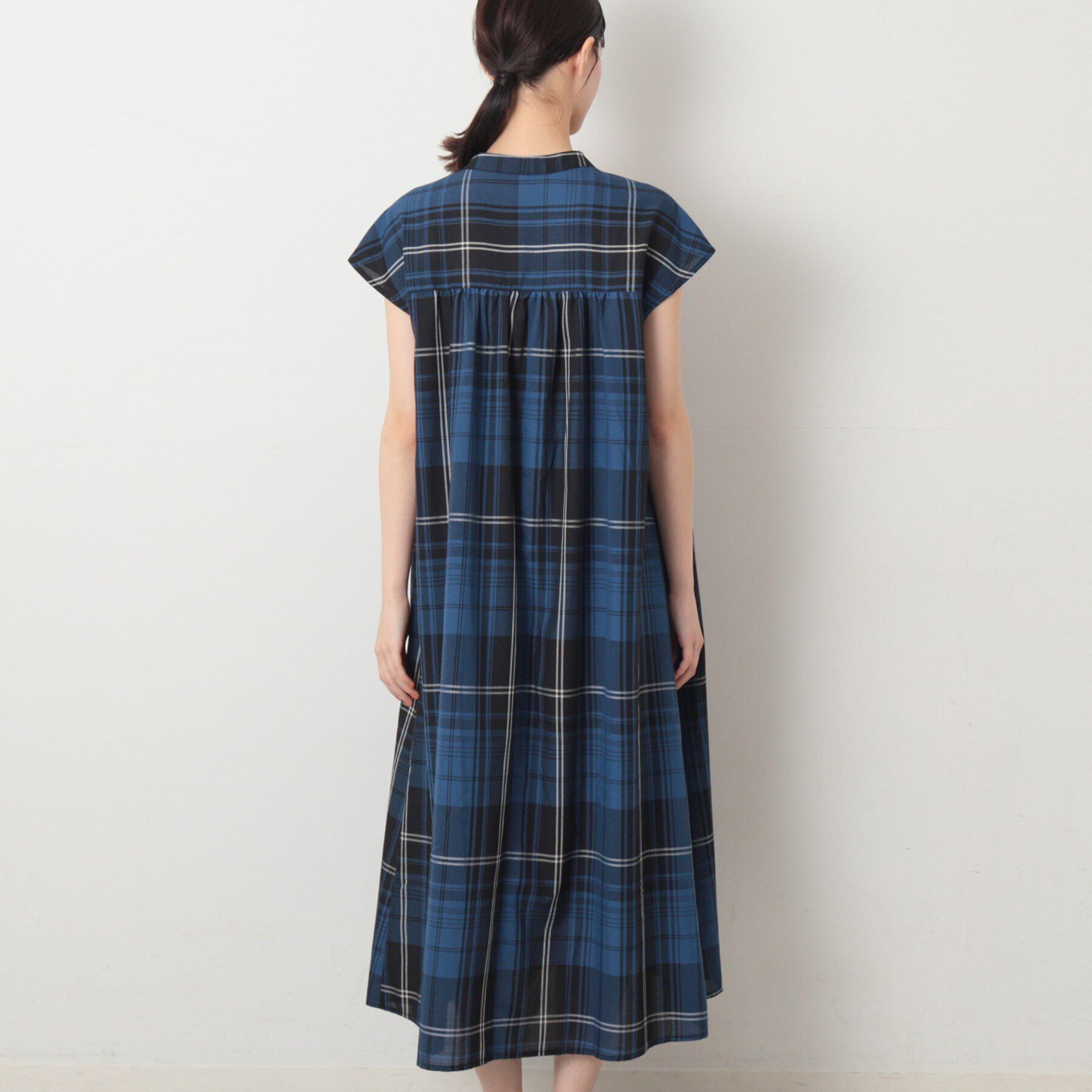 Dessin「【洗える】チェック柄フレンチスリーブワンピース」|ワンピース|