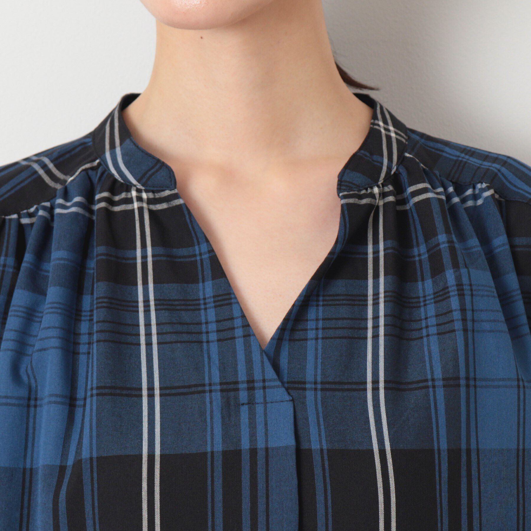 Dessin「【洗える】チェック柄フレンチスリーブワンピース」|ワンピース|