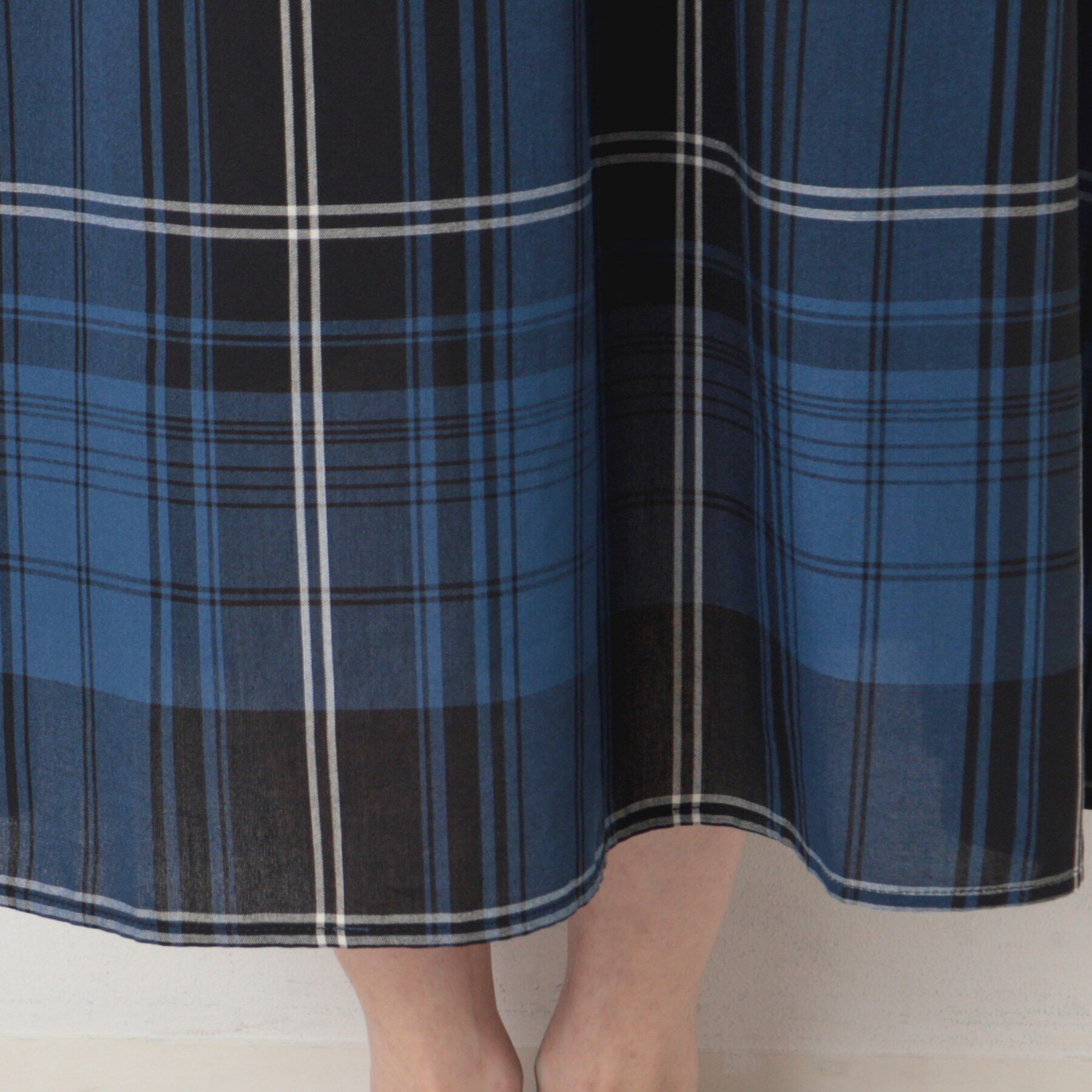 Dessin「【洗える】チェック柄フレンチスリーブワンピース」|ワンピース|