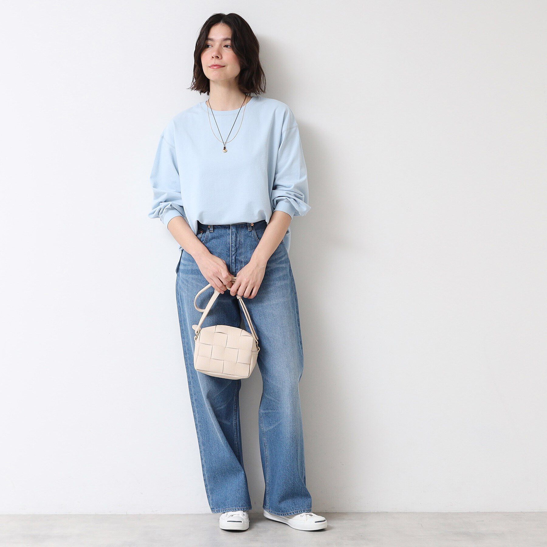 Dessin「【360度可愛い・洗える】バックヘンリーカットソー（9分袖/XS~L）」|Tシャツ・カットソー|