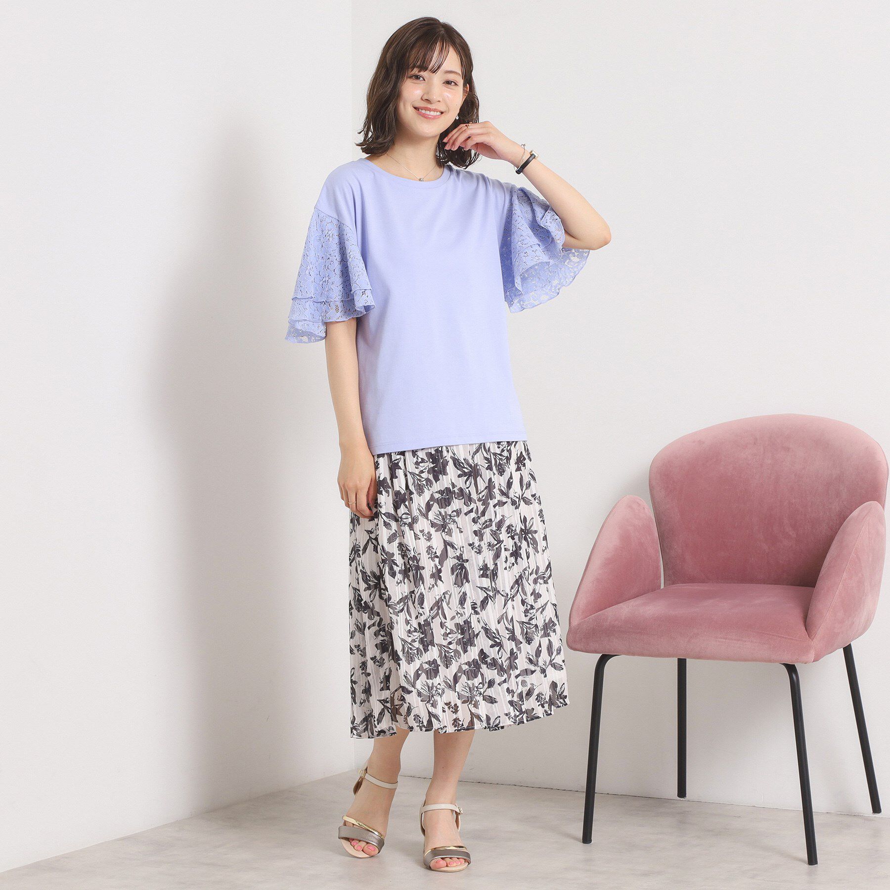 ITS&rsquo;DEMO「【手洗い可】袖フレアレースプルオーバー」|Tシャツ・カットソー|