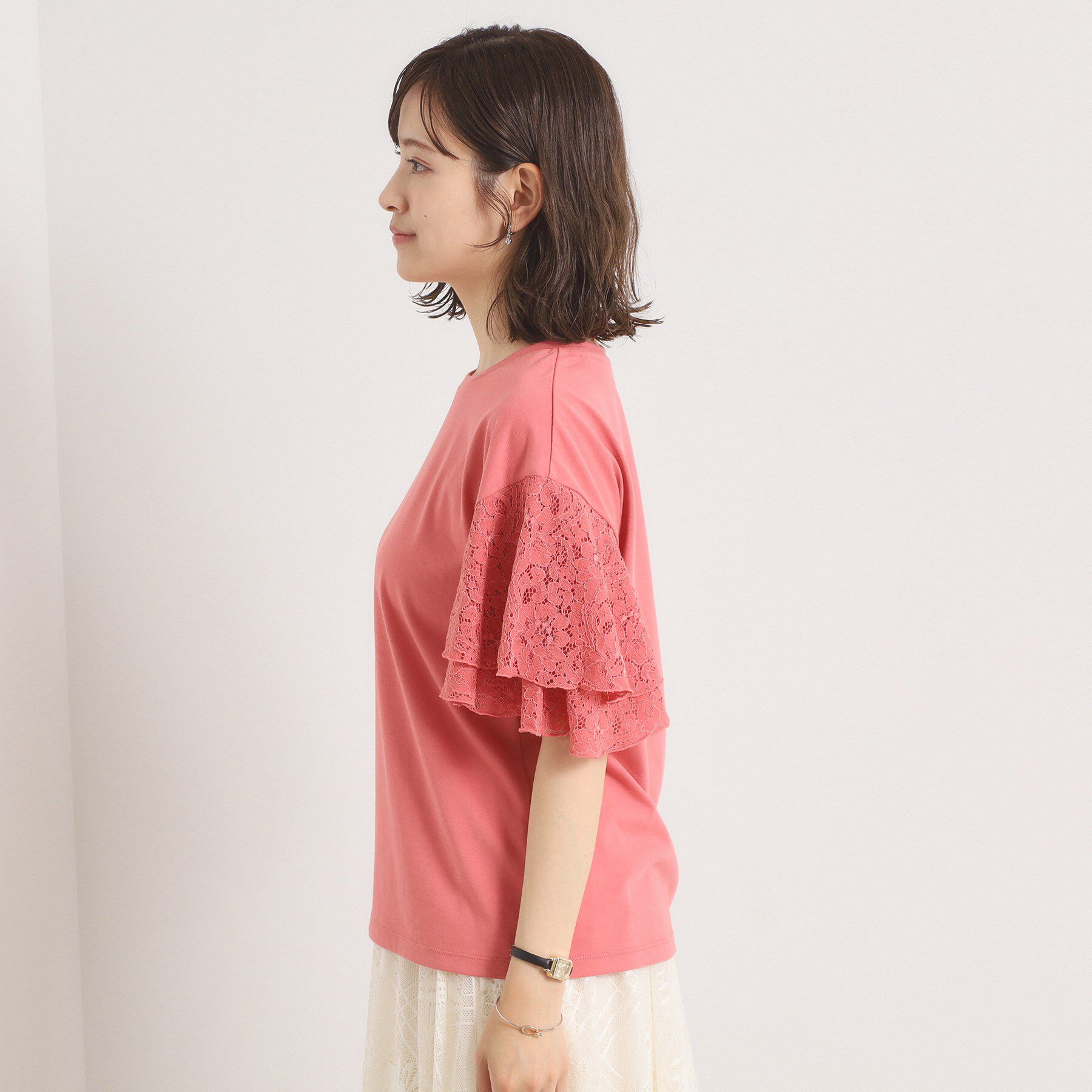 ITS&rsquo;DEMO「【手洗い可】袖フレアレースプルオーバー」|Tシャツ・カットソー|