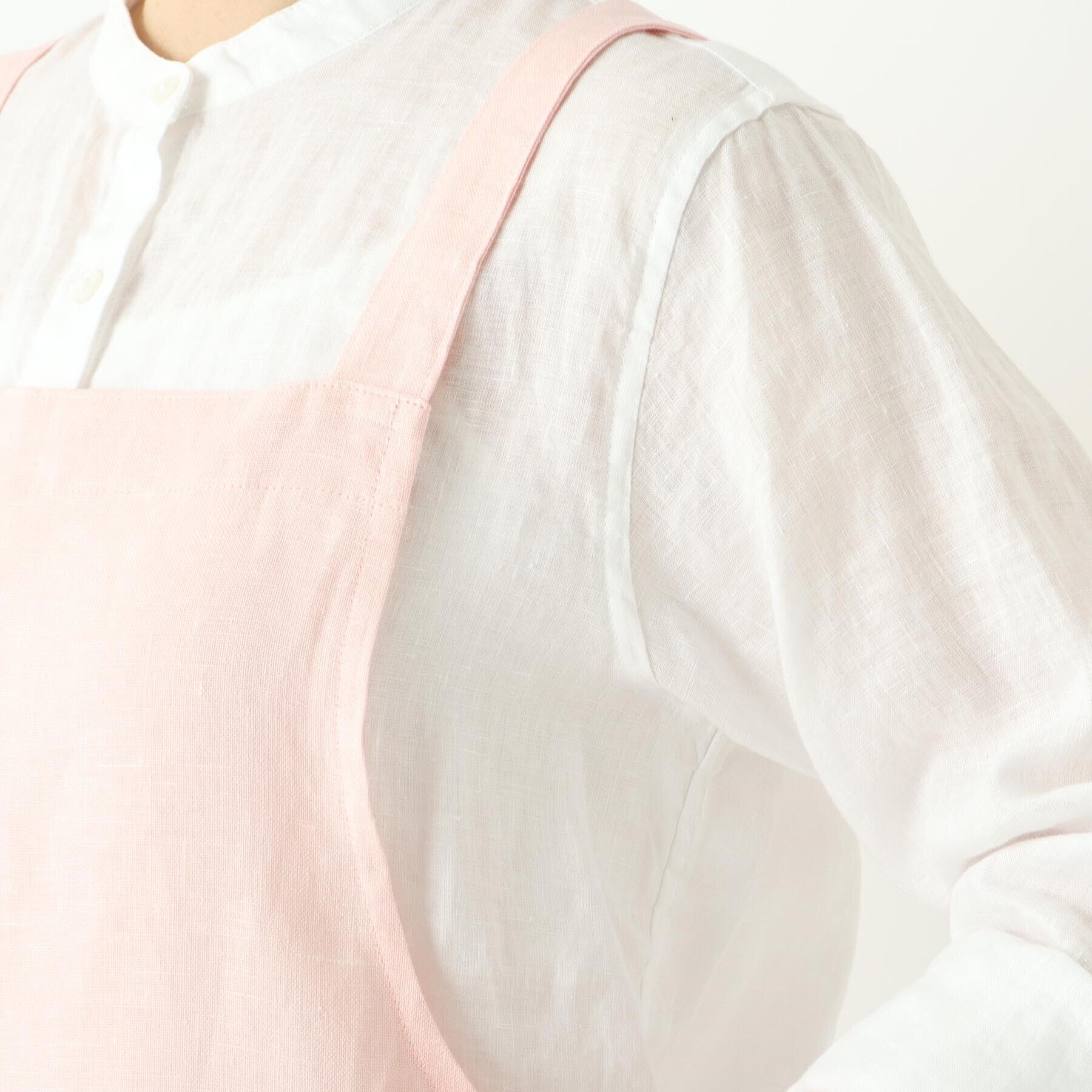212 KITCHEN STORE「リネンギャザーワンピースエプロン チェリーピンク ＜LINEN&BASIC リネンアンドベーシック＞」|食器・キッチングッズ|