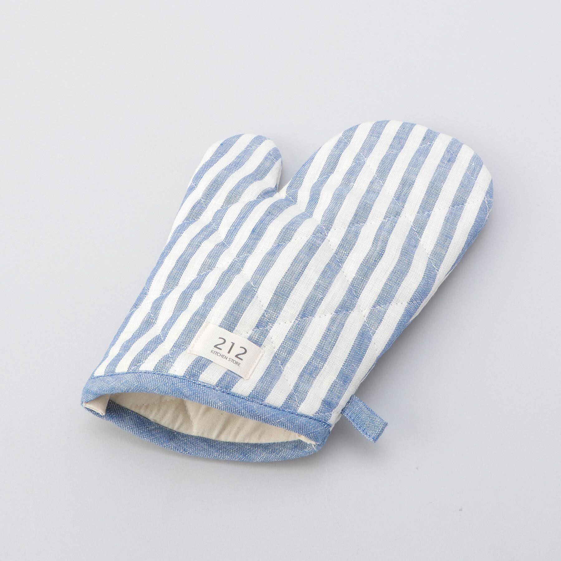 212 KITCHEN STORE「リネンストライプ ミトン WH&times;BL ＜212Kオリジナル ＞」|食器・キッチングッズ|