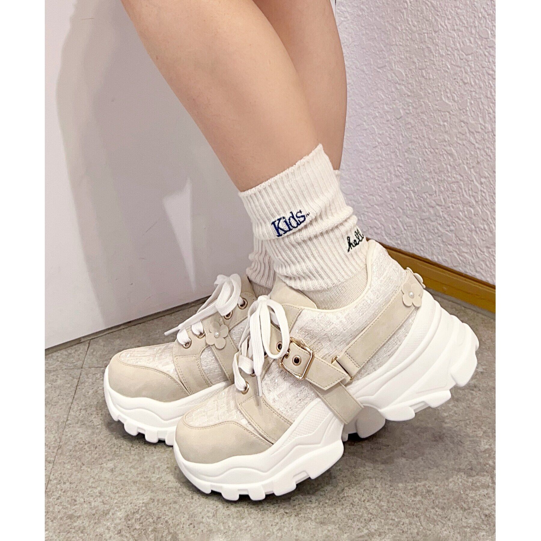 ESPERANZA「フラワーベルト厚底スニーカー」|スニーカー|