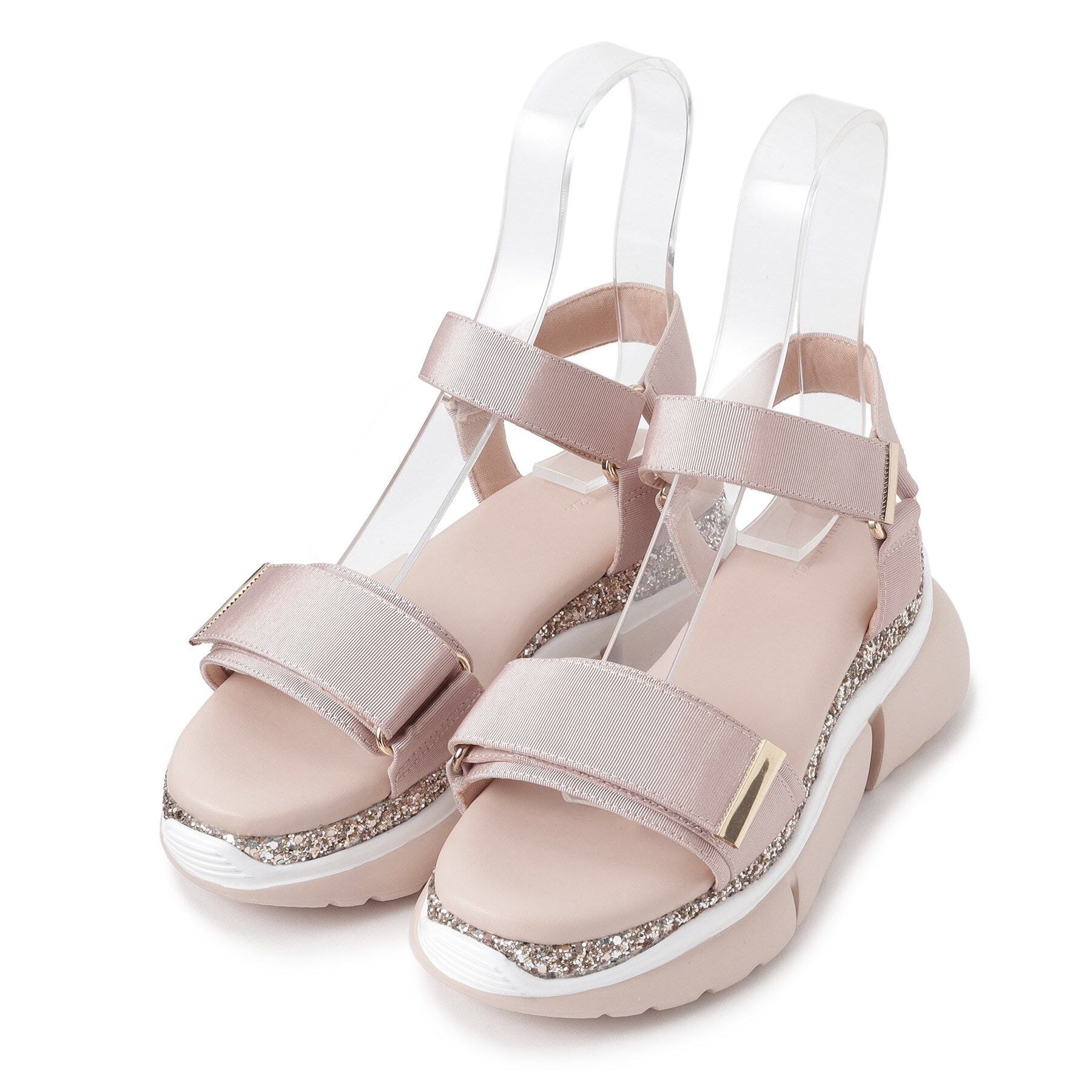 ESPERANZA「グリッター厚底スポサン 24SS」|サンダル|ﾋﾟﾝｸﾍﾞｰｼﾞｭ(945)