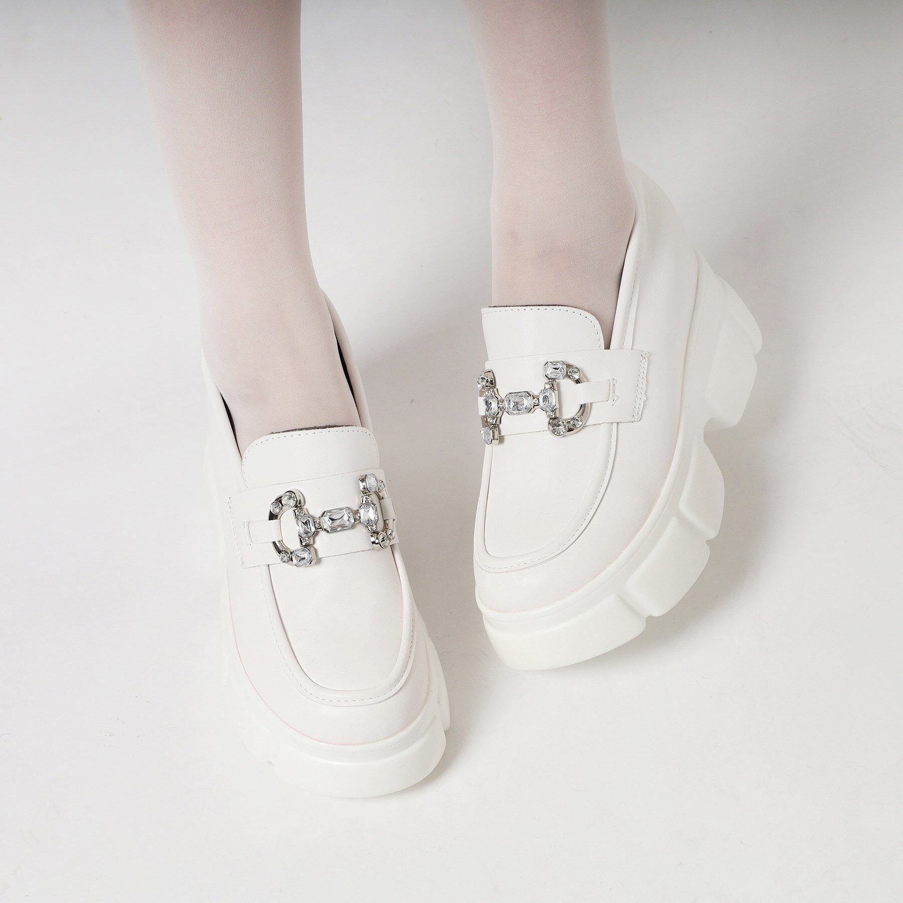 csT&P「厚底キラキラチャーム付きローファーパンプス」|パンプス|