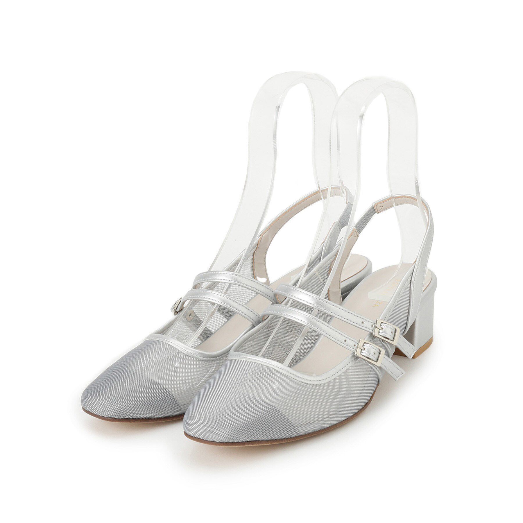 ESPERANZA「ダブルベルトメッシュパンプス」|パンプス|シルバー(208)