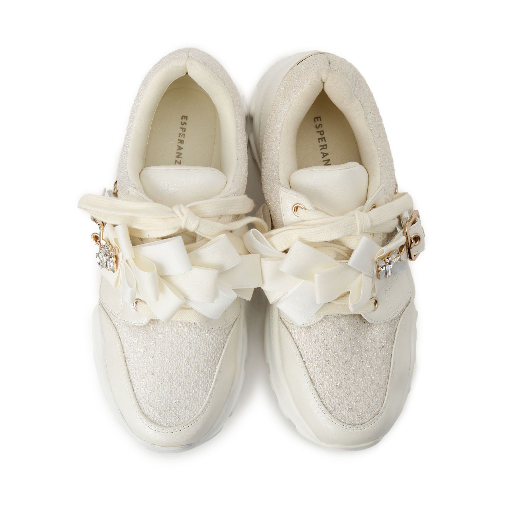 ESPERANZA「ツインリボンベルト付きラメスニーカー」|スニーカー|