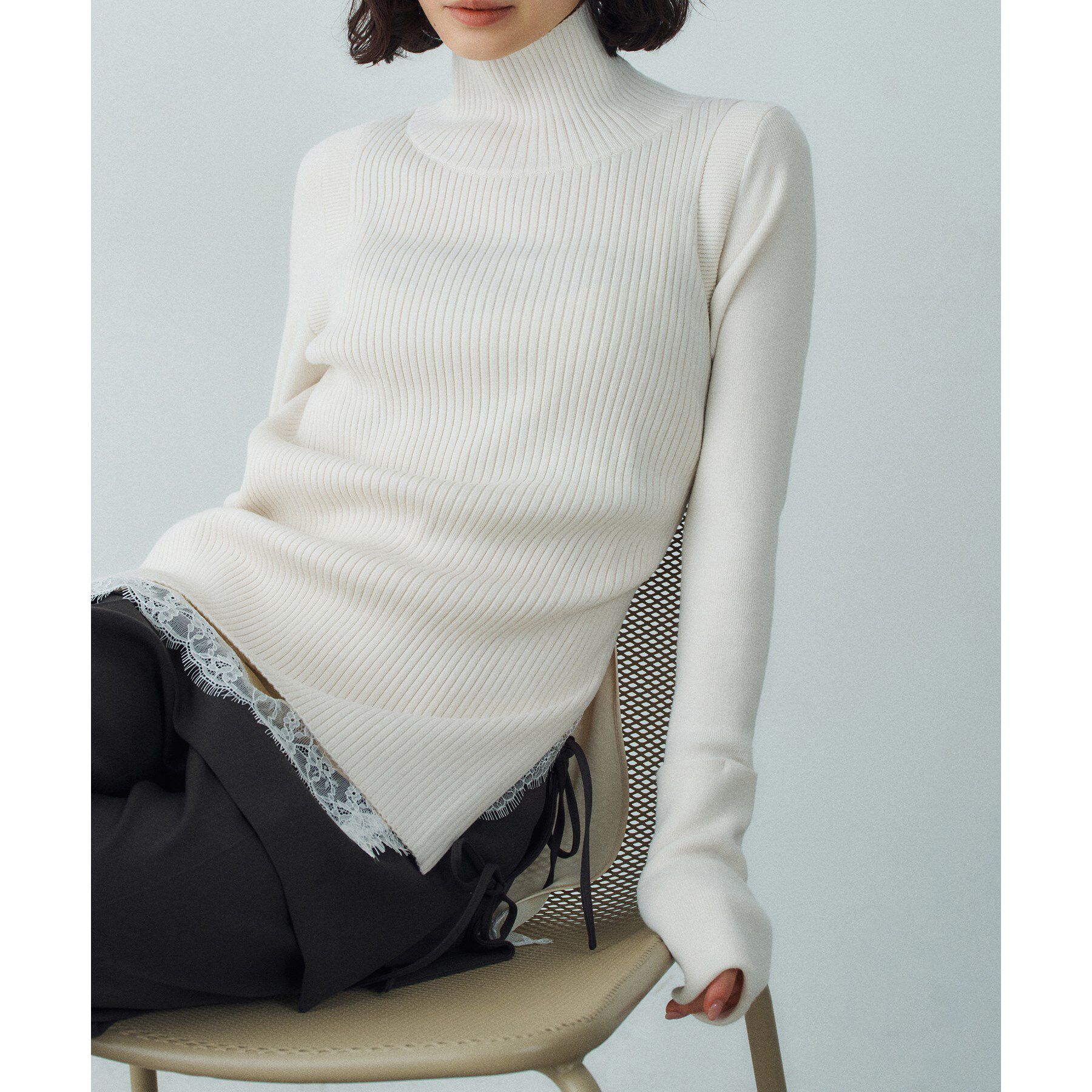CODE A「modern turtleneck knit」|ニット・セーター|オフホワイト(003