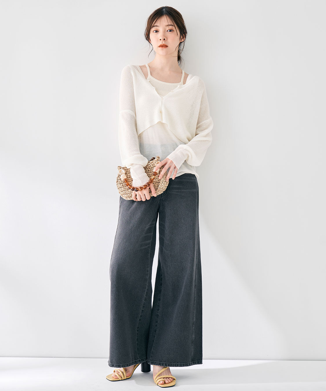 COCO DEAL「ツイストシームバギーデニムパンツ」|デニム|ブラック