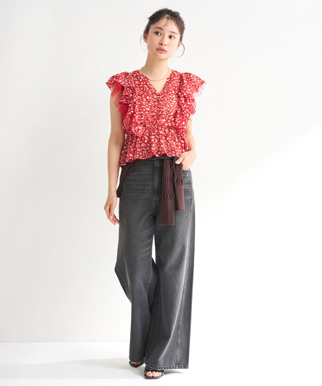 COCO DEAL「ツイストシームバギーデニムパンツ」|デニム|