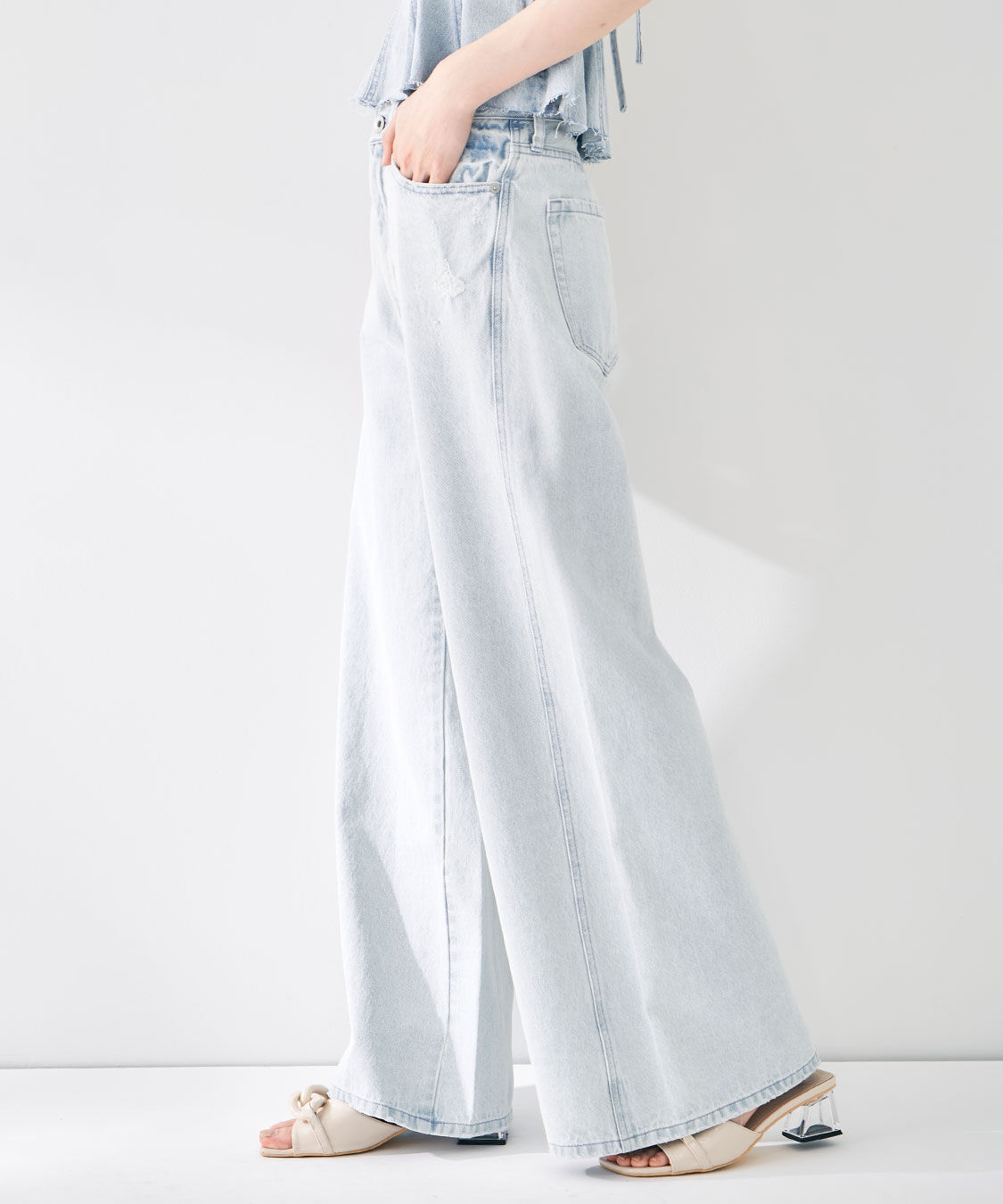 COCO DEAL「ツイストシームバギーデニムパンツ」|デニム|