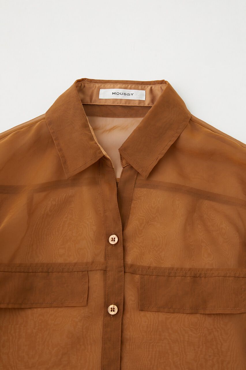 MOUSSY「TIED SLEEVE SEE-THROUGH シャツ」|シャツ・ブラウス|