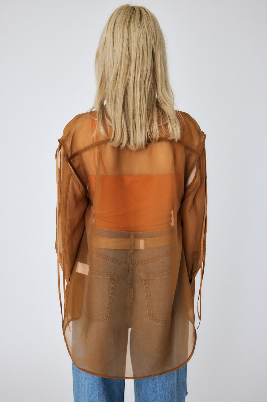 MOUSSY「TIED SLEEVE SEE-THROUGH シャツ」|シャツ・ブラウス|