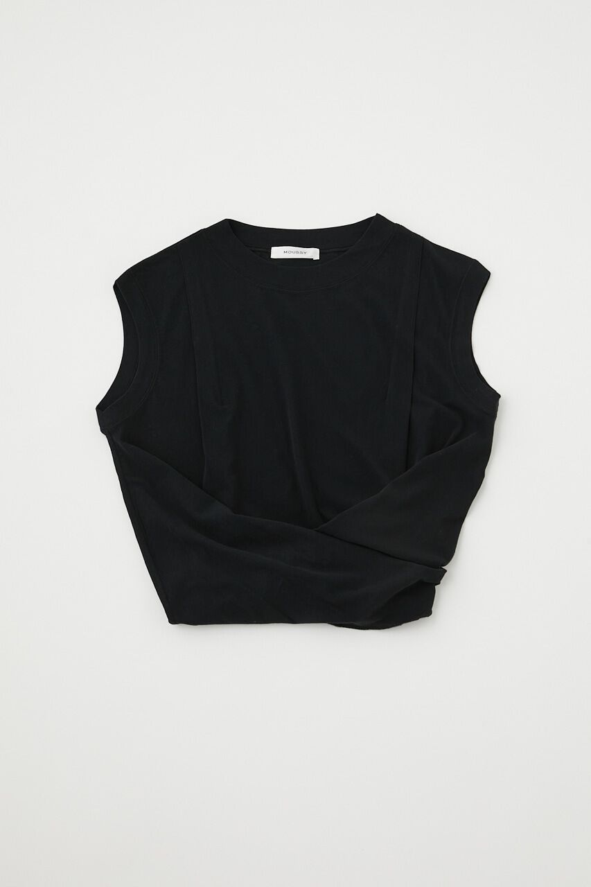 MOUSSY「BACK TIE SLEEVELESS トップス」|タンクトップ|BLK