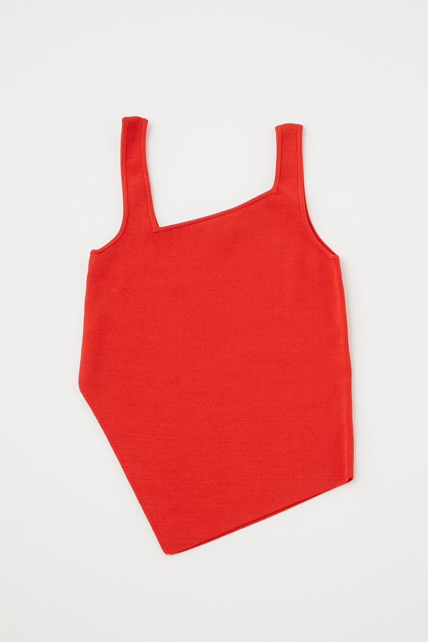 MOUSSY「ASYMMETRY HEM KNIT タンクトップ」|タンクトップ|RED