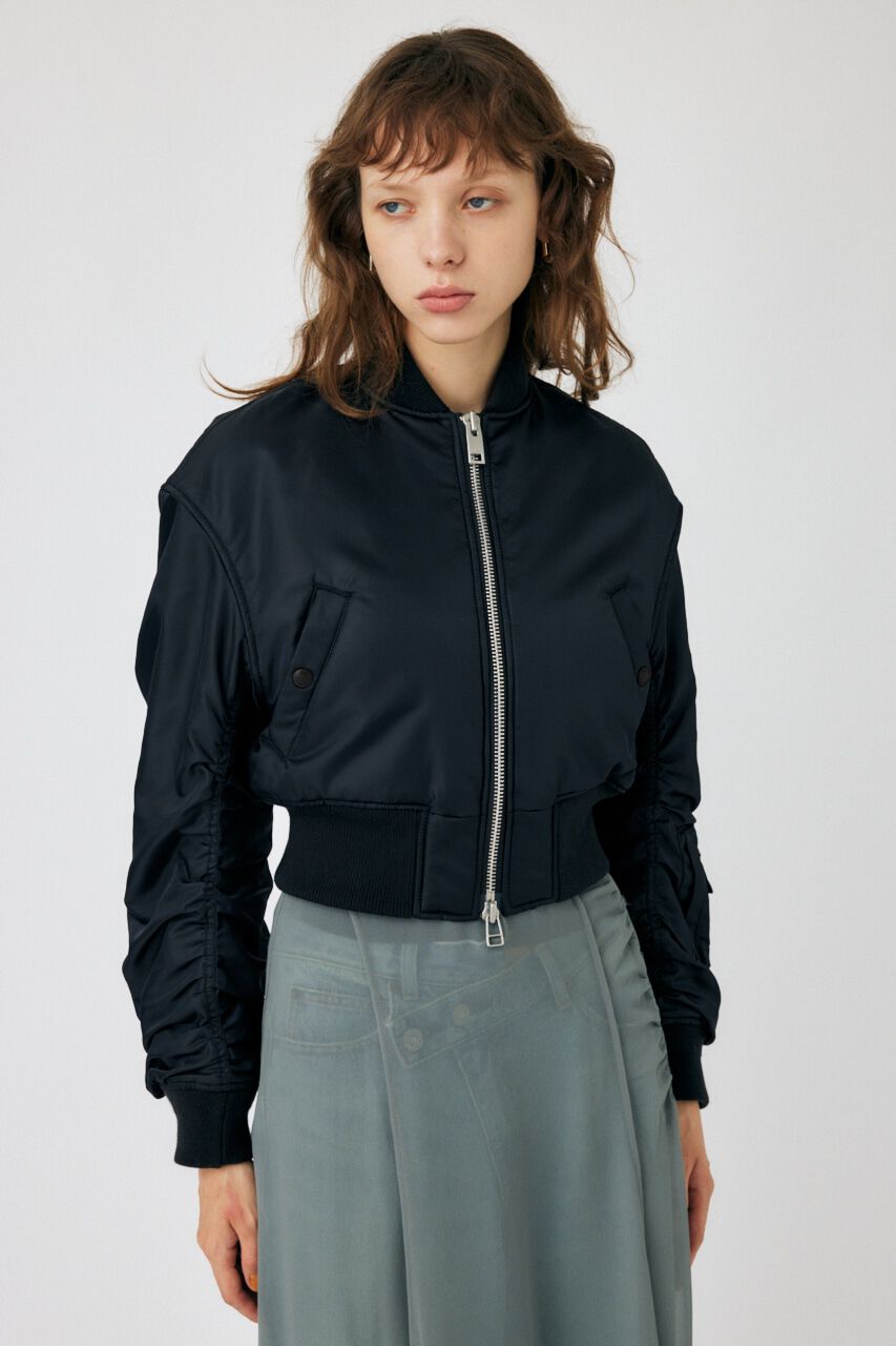 MOUSSY「VOLUME CROPPED MA-1」|ブルゾン・スタジャン|BLK