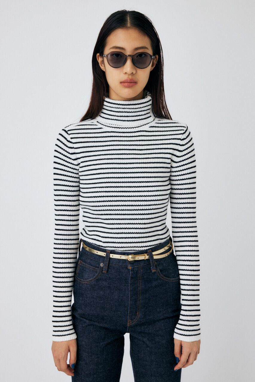 MOUSSY「HI NECK RIB ニット」|ニット・セーター|