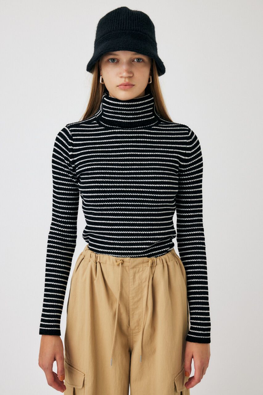MOUSSY「HI NECK RIB ニット」|ニット・セーター|