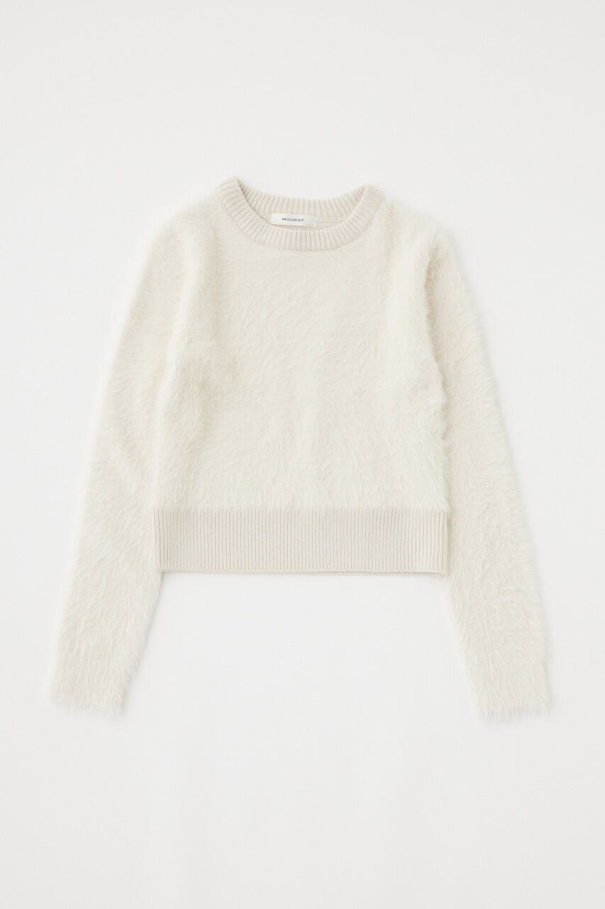 MOUSSY「CROPPED SHAGGY KNIT トップス」|ニット・セーター|