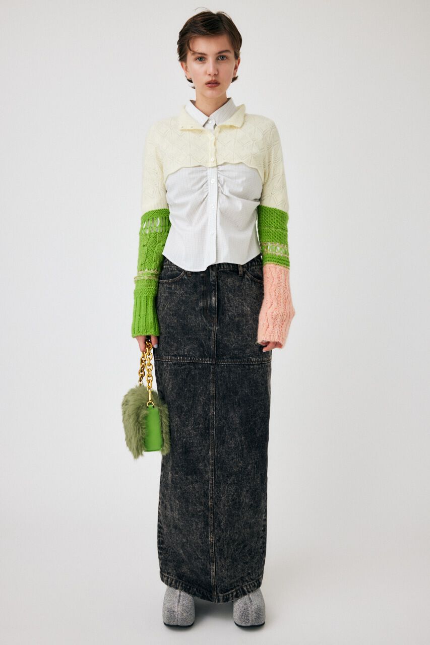 MOUSSY「ACID WASH PENCIL MAXI スカート」|スカート|L/BLK1