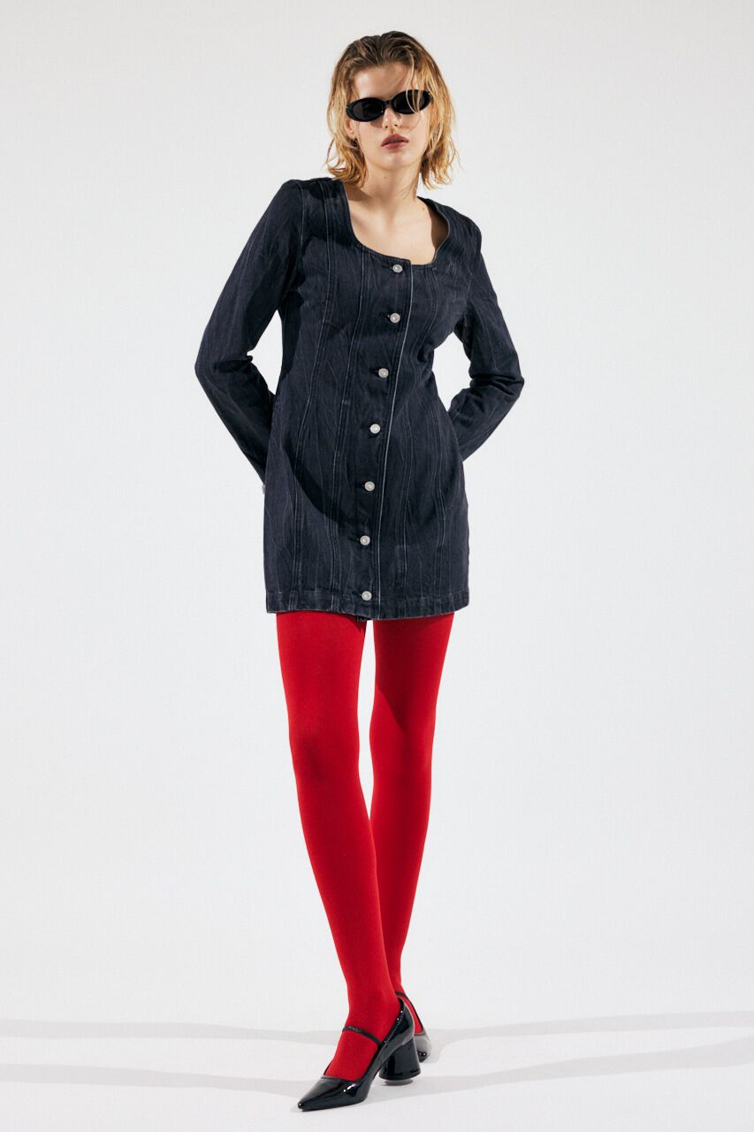 MOUSSY「SCOOP NECK DENIM ミニドレス」|ワンピース|